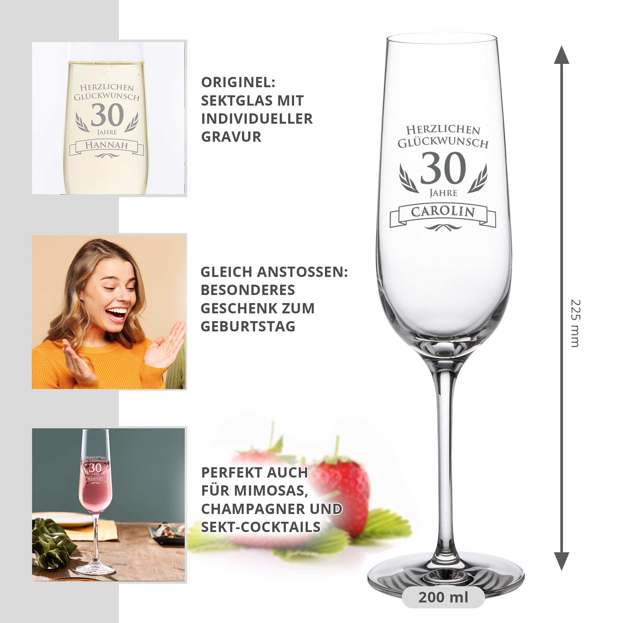 Sektglas zum 30. Geburtstag Sektglas zum 30. Geburtstag