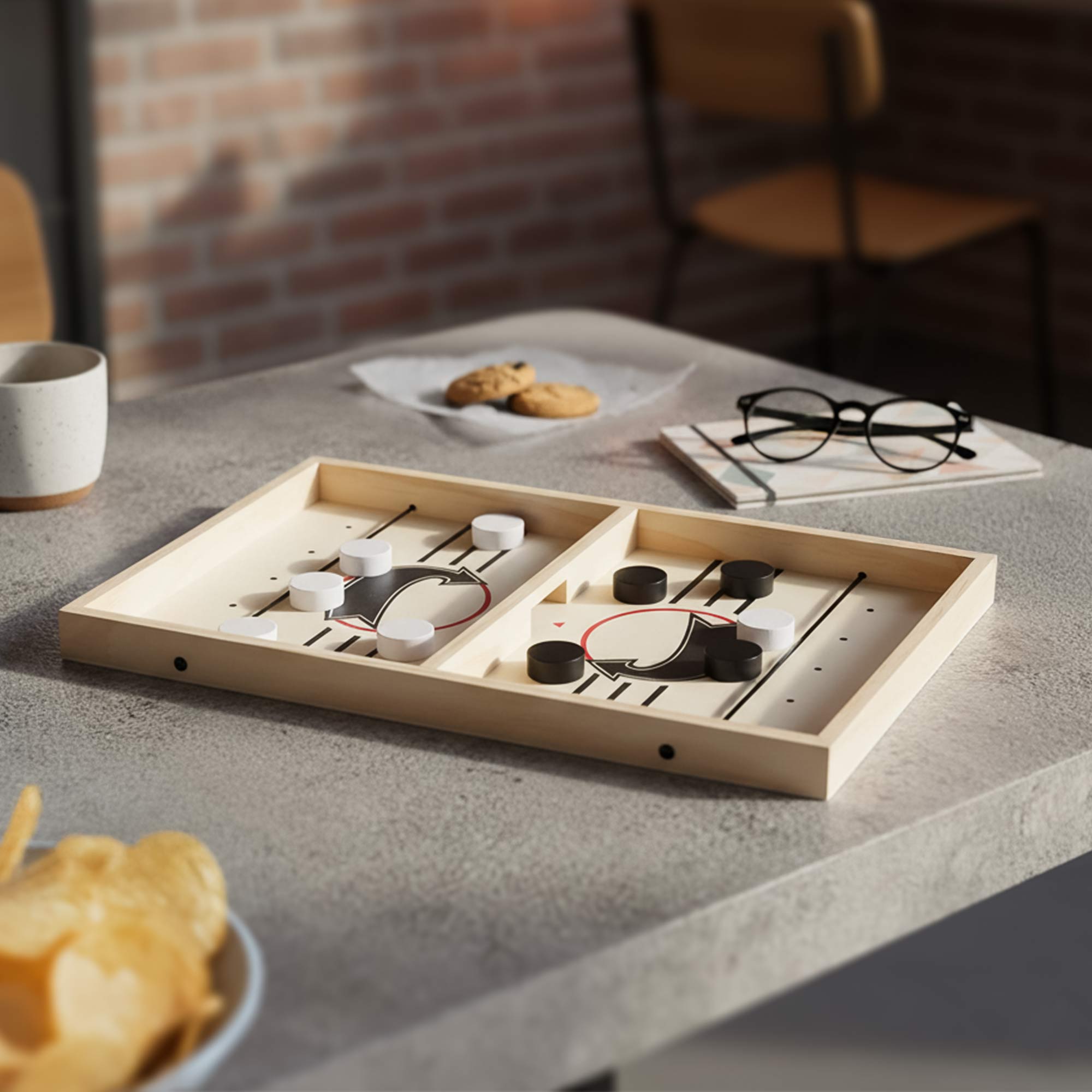 Sling Puck Tischspiel aus Holz