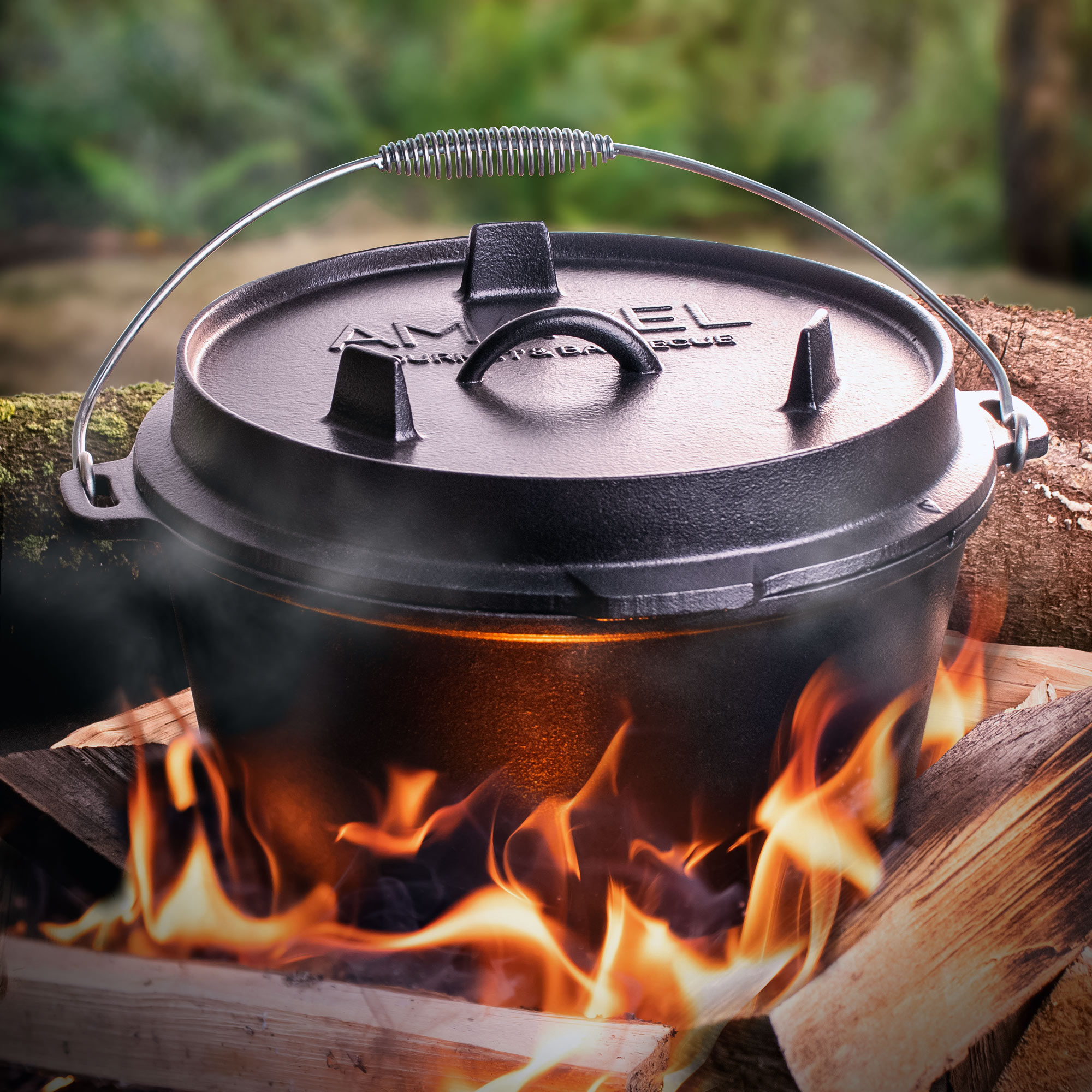 Premium Dutch Oven Set - Gusseisen Kochtopf mit Zubehör