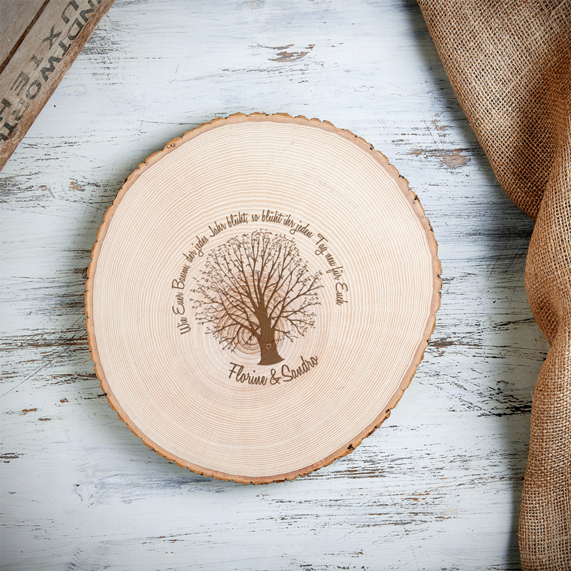 XXL Baumscheibe mit Gravur - Ehebaum 4164 - 6