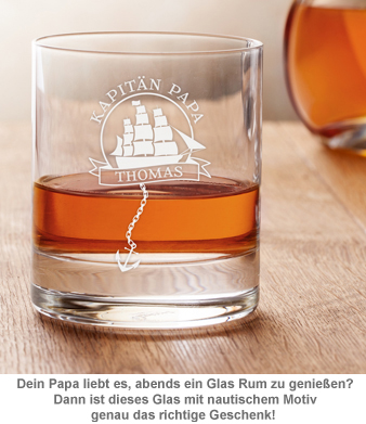 Personalisiertes Rumglas für Papa - Segelschiff 3289 - 2