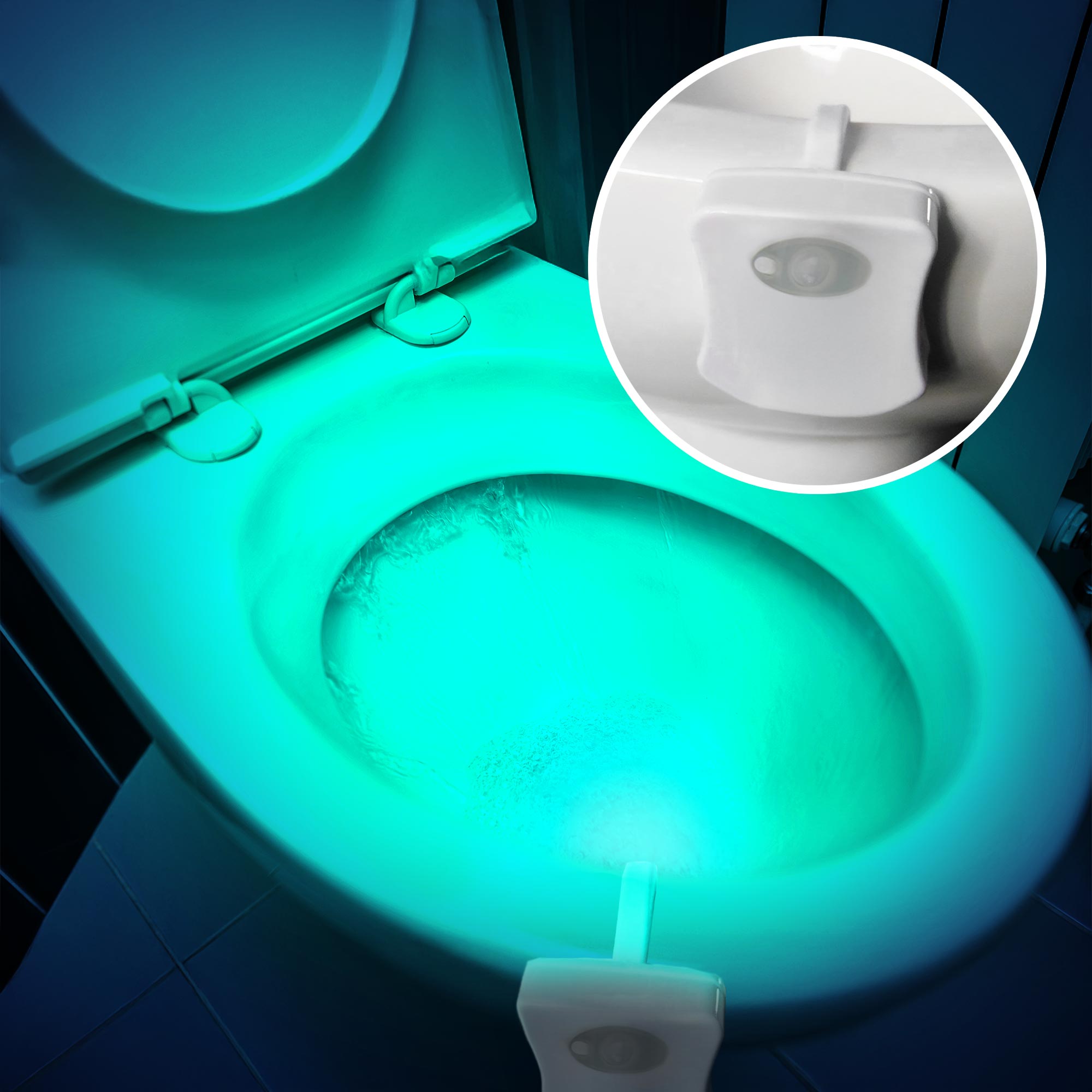 Techno Toilettenlicht mit Bewegungsmelder und Farbwechsel