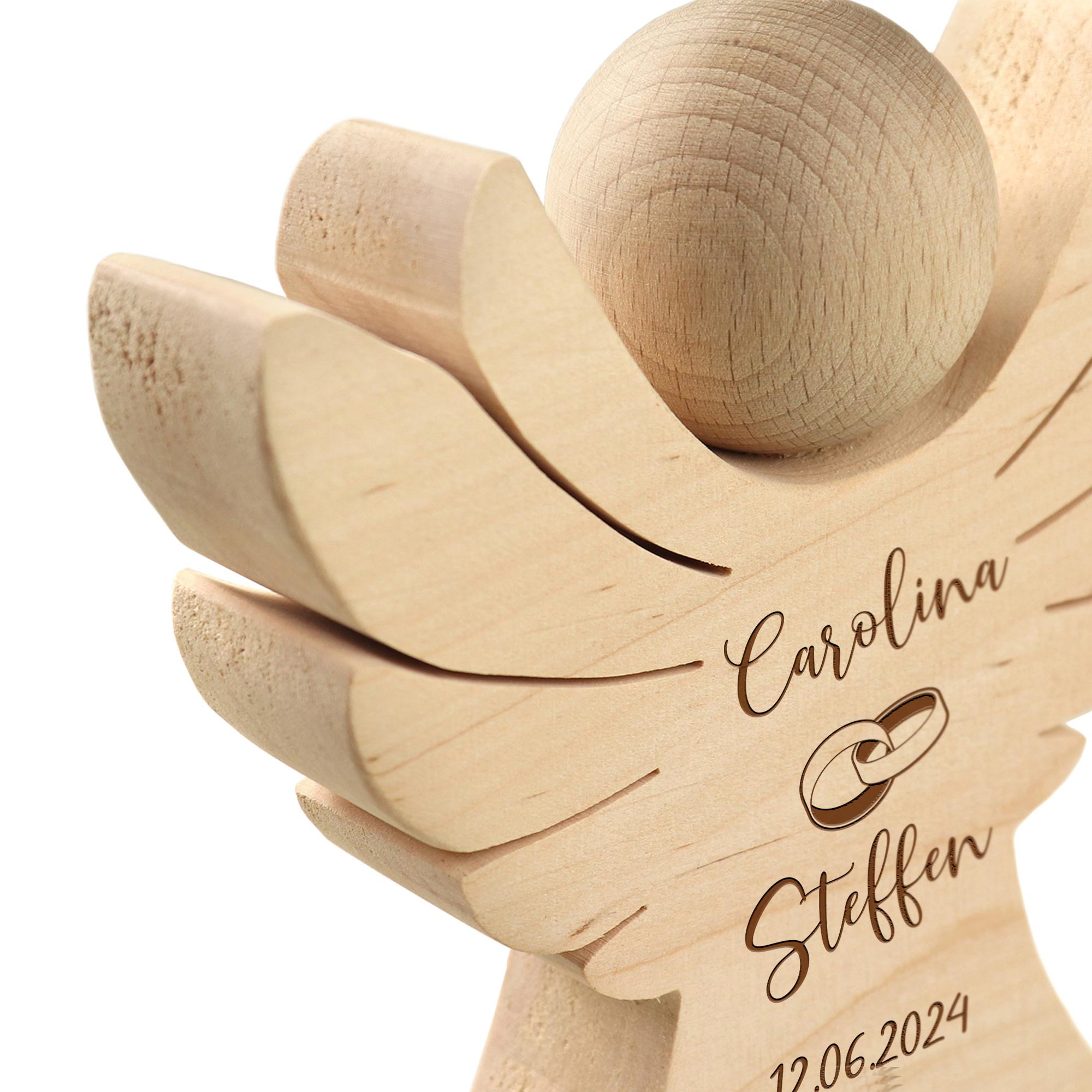 Holzengel - Hochzeit - Personalisiert