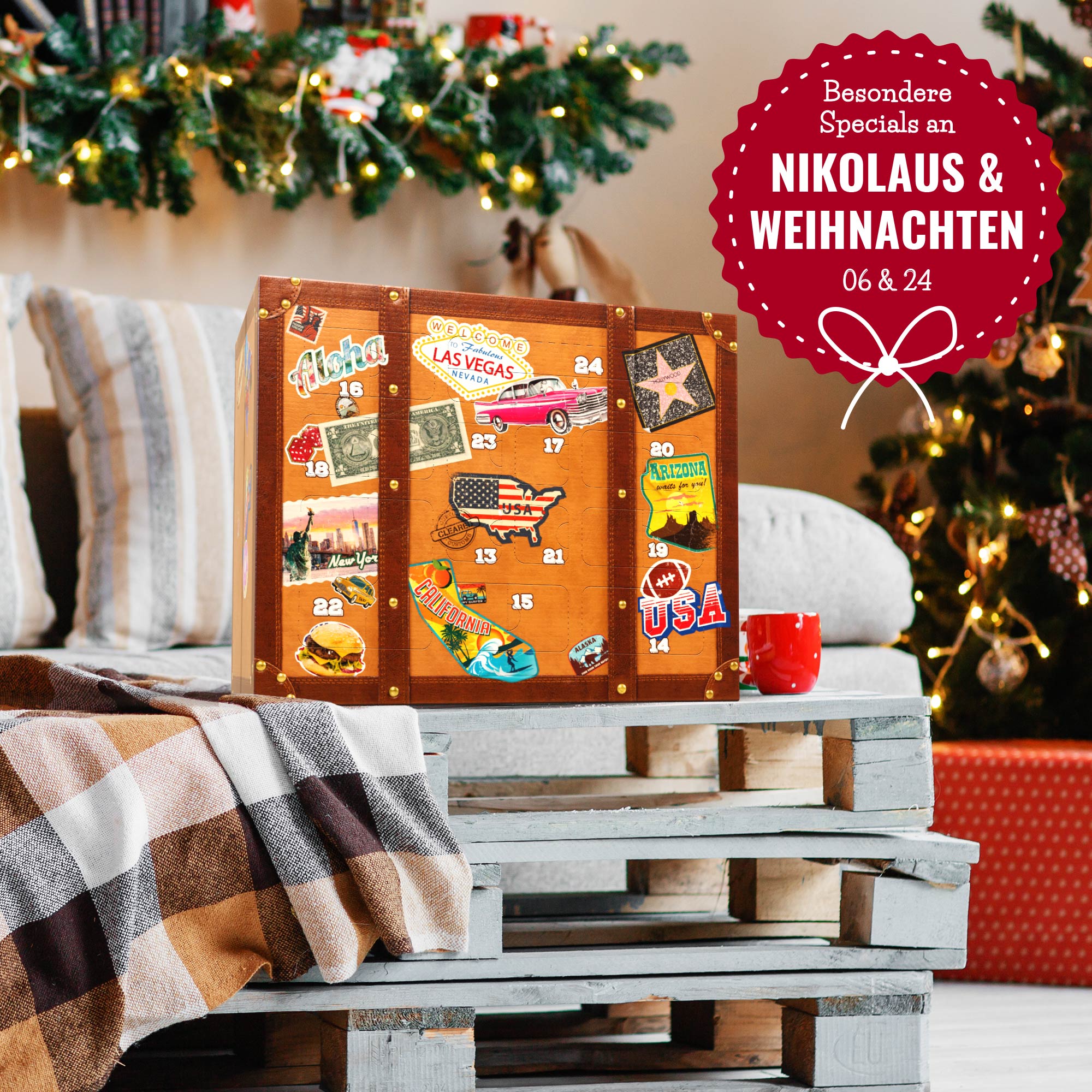 USA Süßigkeiten Adventskalender - Reisekoffer 01-00010-EU-0000 - 5