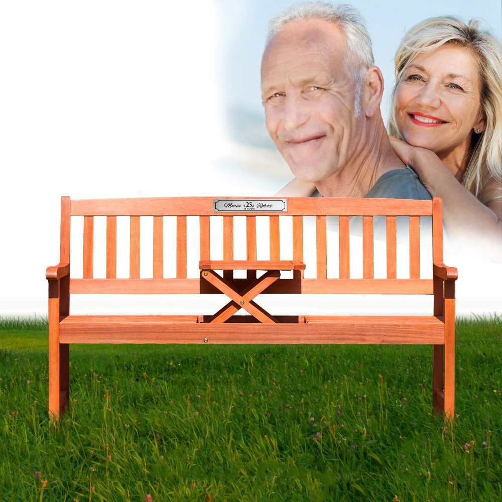 Personalisierte Hochzeitsbank zur Silberhochzeit 2123
