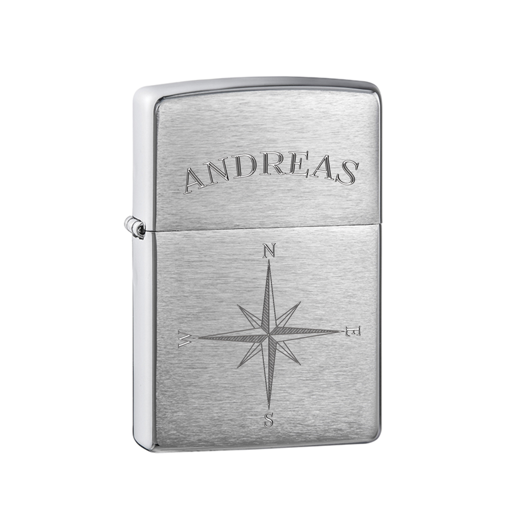 Zippo Feuerzeug mit Gravur - Kompass 3428 - 3