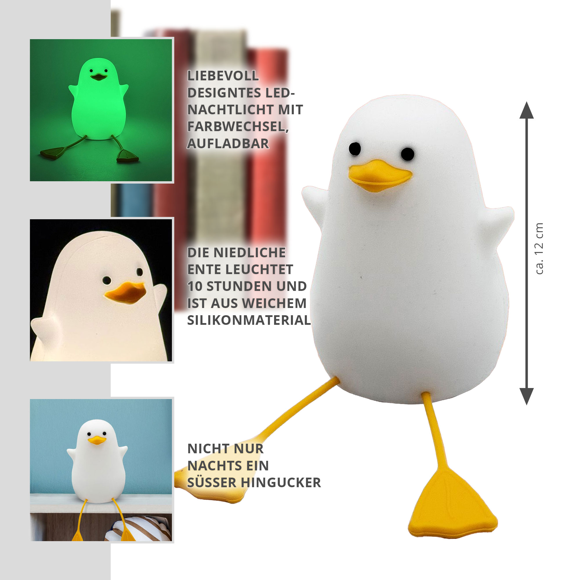 Tierische Lampe mit 7 LED Leuchtfarben - Ente