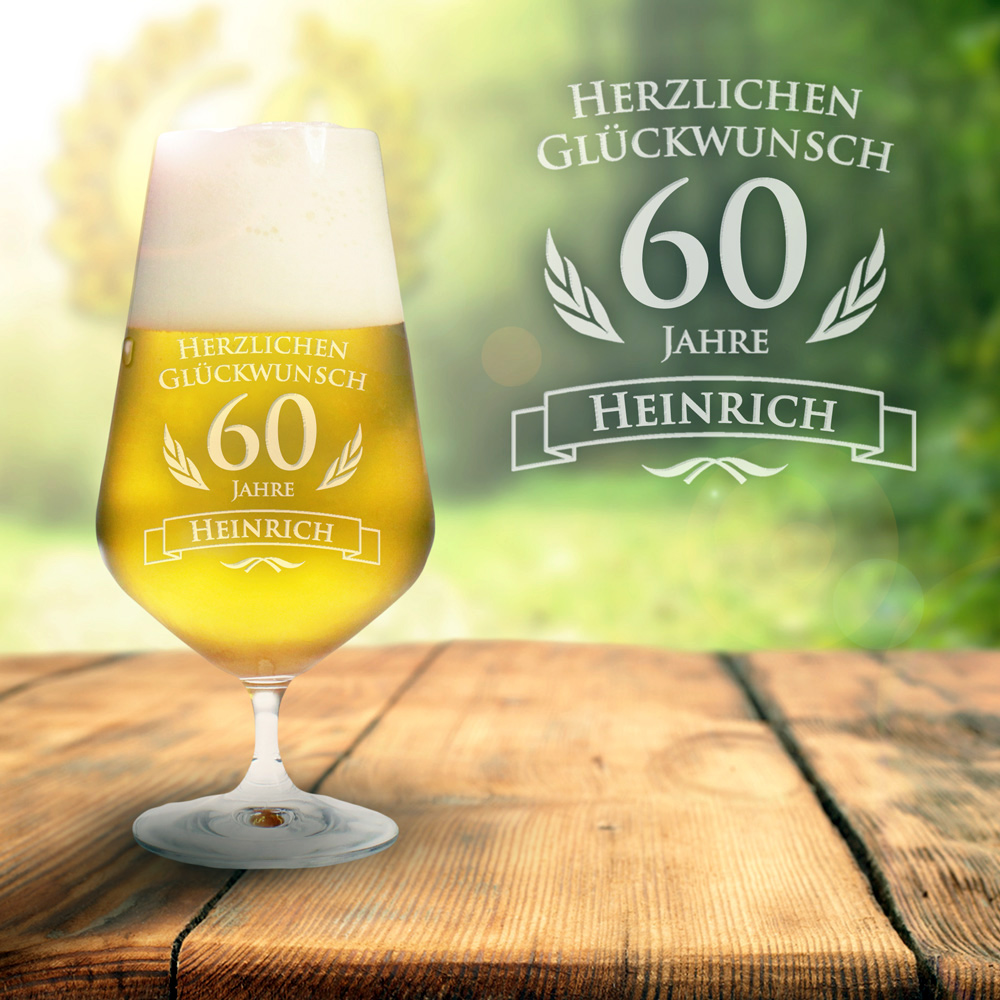 Bierglas zum 60. Geburtstag 1319