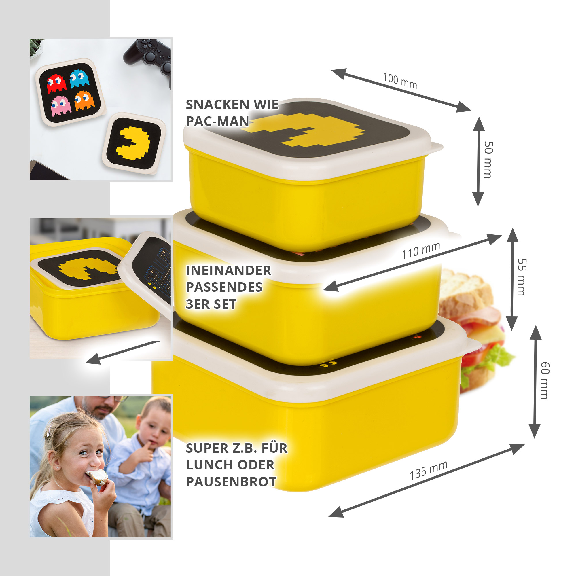 Pac-Man Brotdosen - 3er Set 2209-MZ - 1