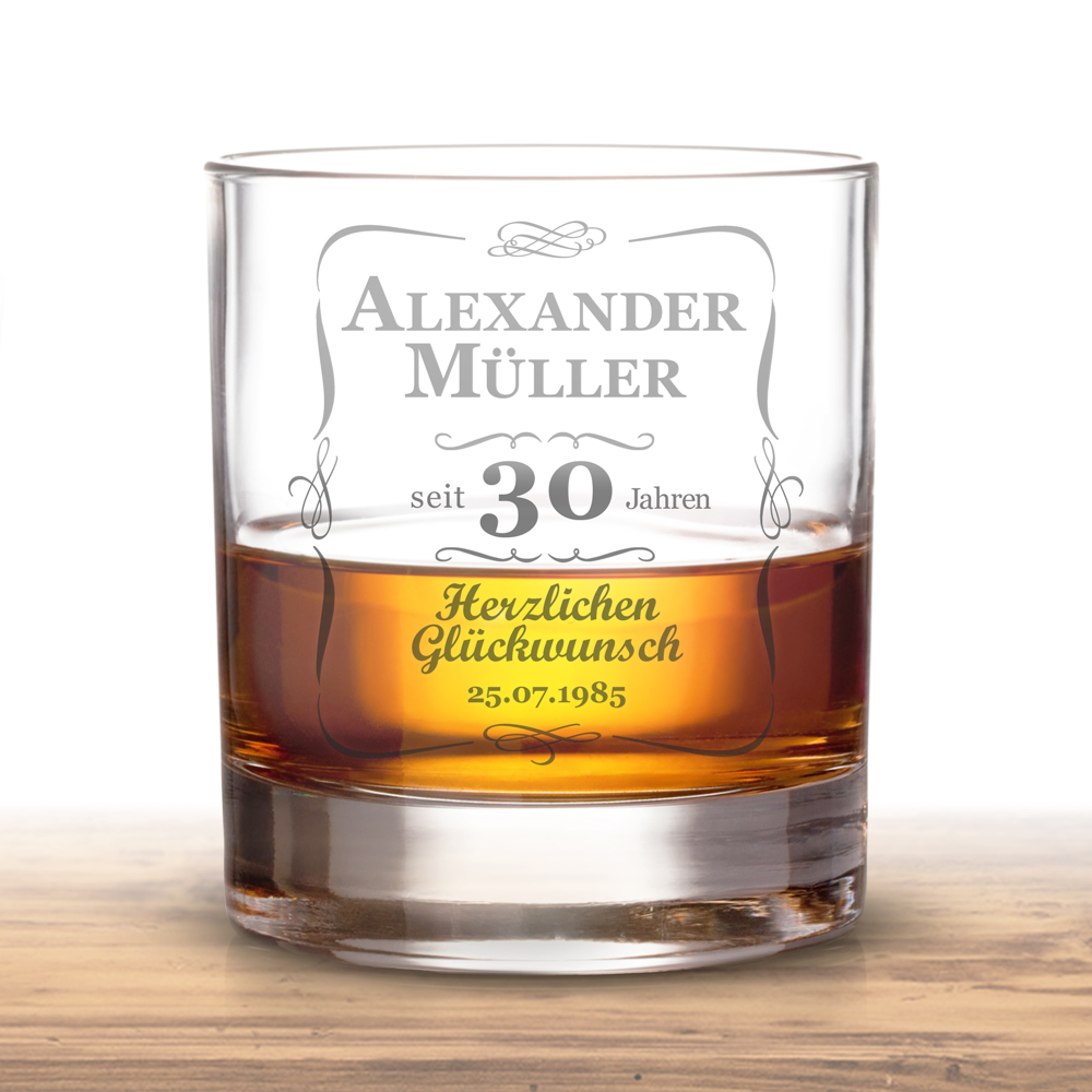 Whiskyglas 30. Geburtstag - klassisch 1467 - 2