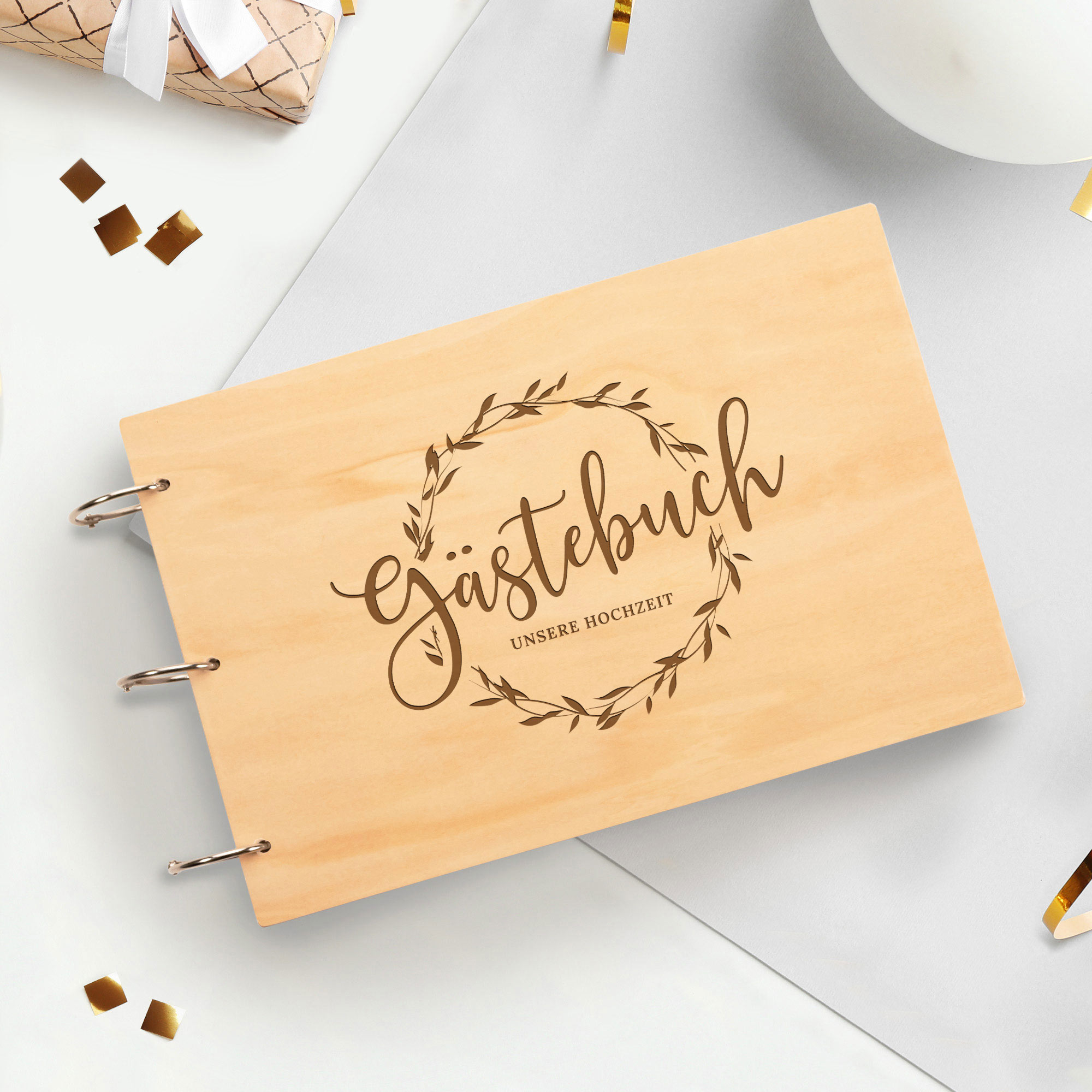 Gästebuch - Fotobuch Holzcover - Unsere Hochzeit - Standard