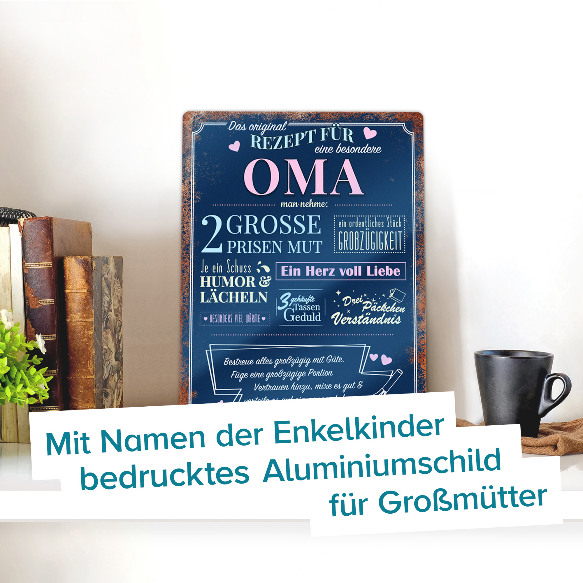 Personalisiertes Blechschild - Rezept Oma 4020 - 7