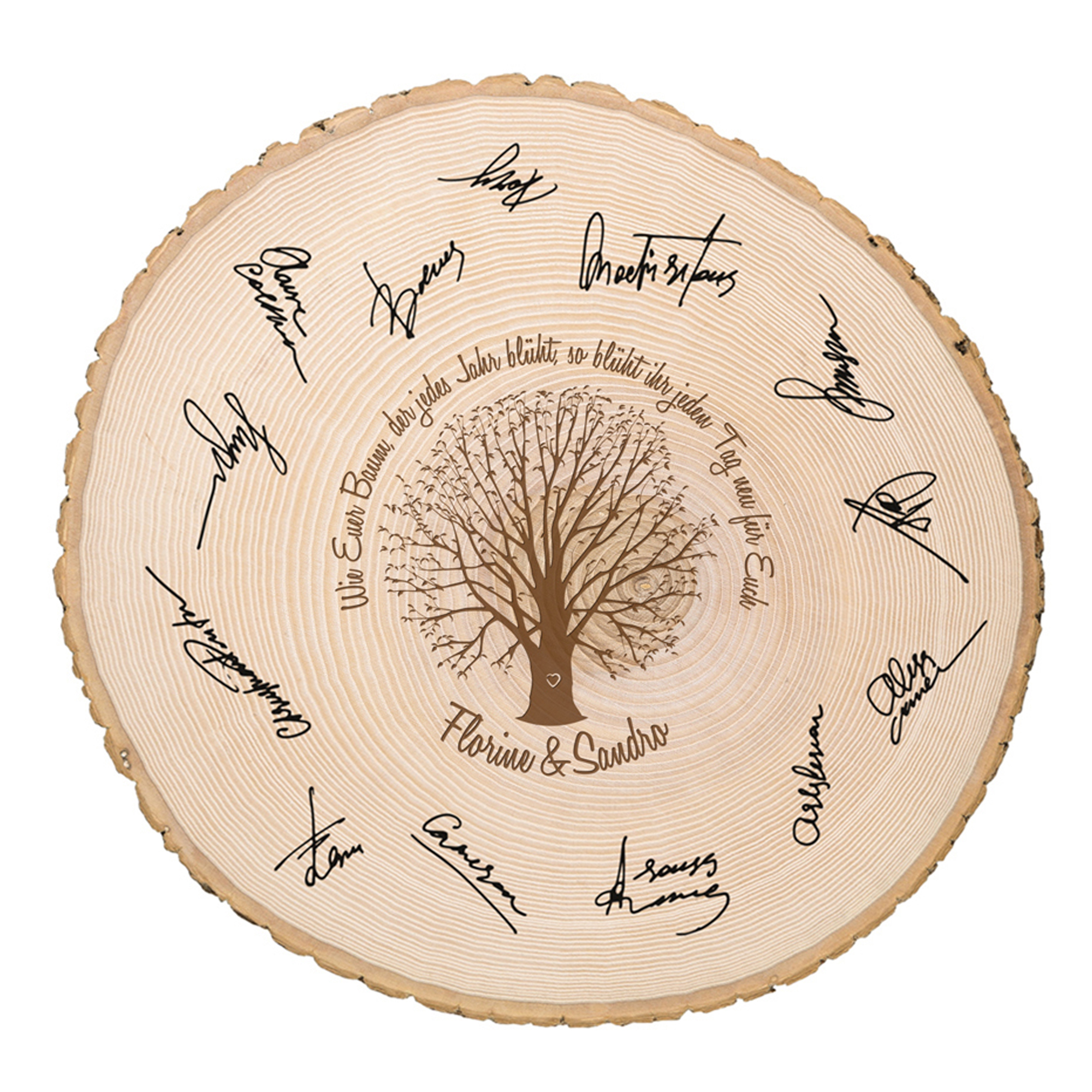 XXL Baumscheibe mit Gravur - Ehebaum 4164 - 5