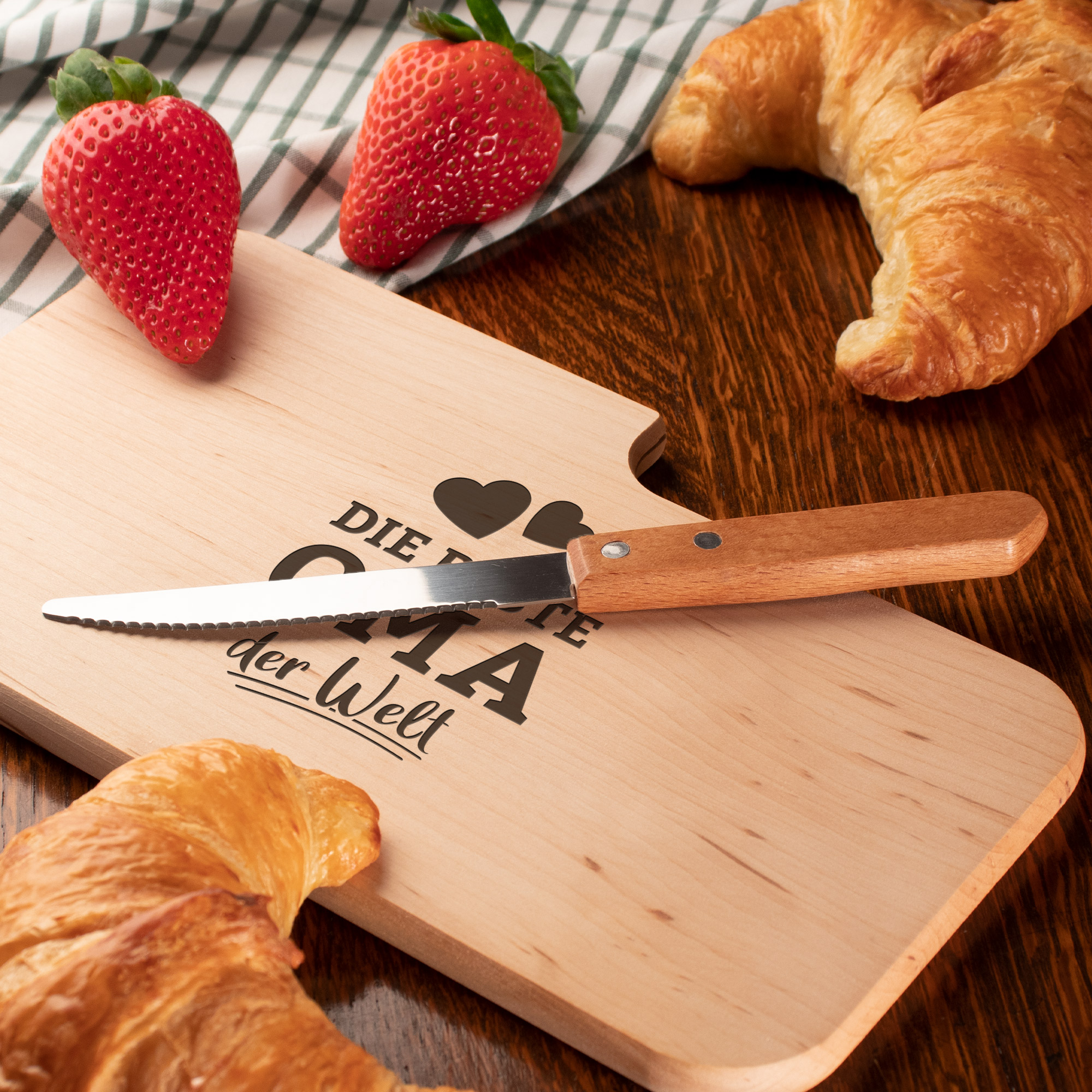 2er Set Frühstücksbrett mit Messer - Die besten Großeltern 2er Set Frühstücksbrett mit Messer - Die besten Großeltern