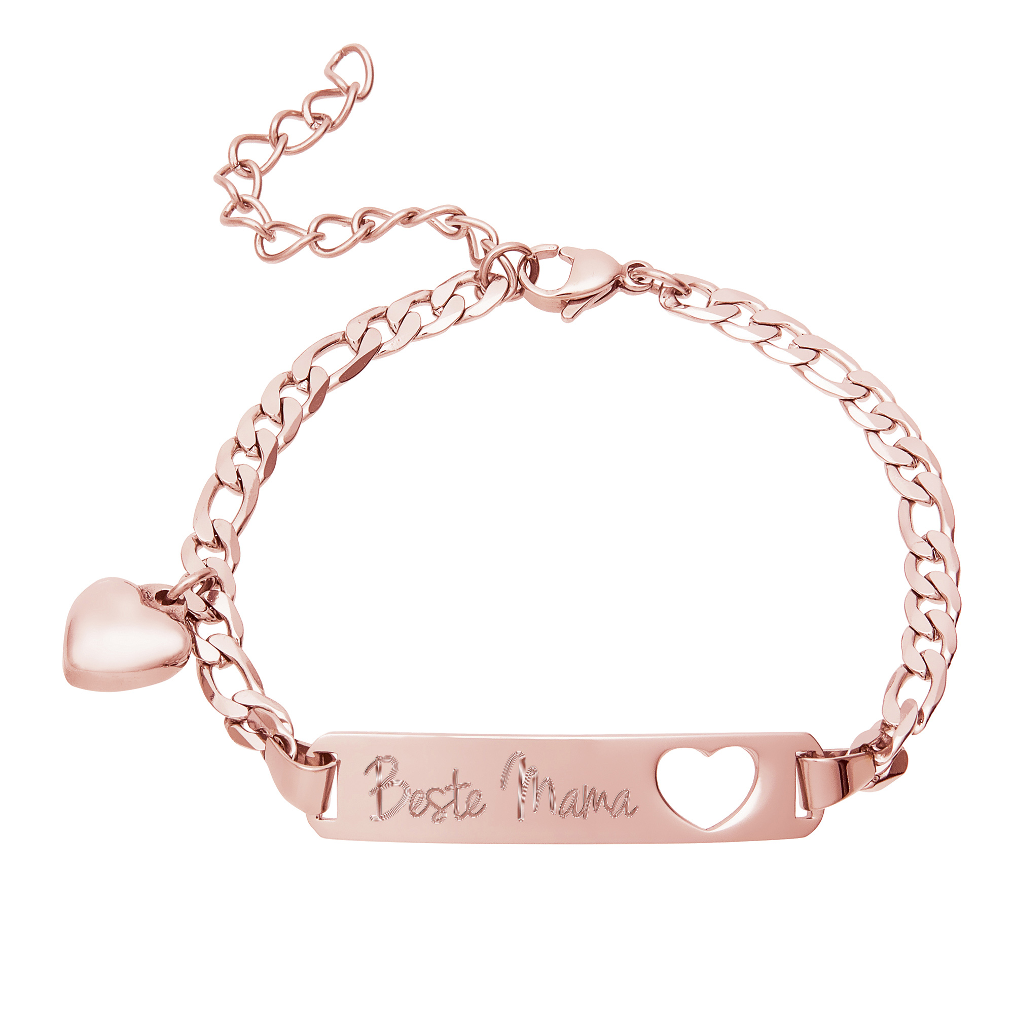 Rosegold Armband mit Herzstanze - Beste Mama 1112-180-MZ - 1