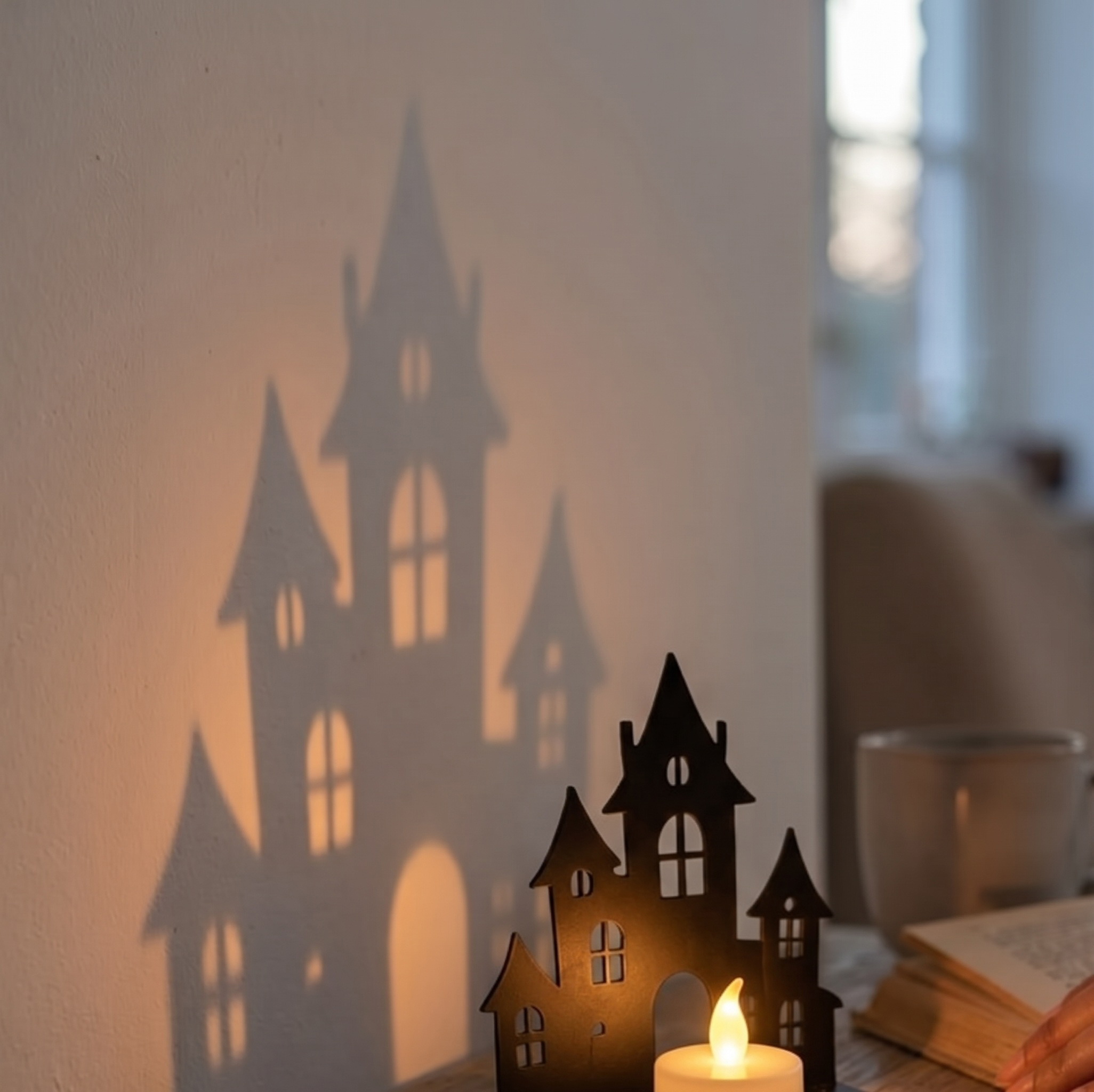 Halloween-Teelichthalter „Grusel-Kürbis“ – 2 Schattenmotive Halloween-Teelichthalter „Grusel-Kürbis“ – 2 Schattenmotive