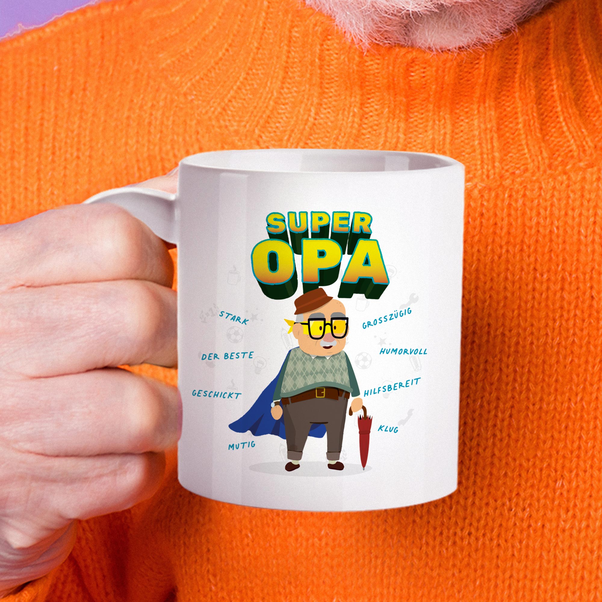 Tasse - Weiß - Super Opa - Standard