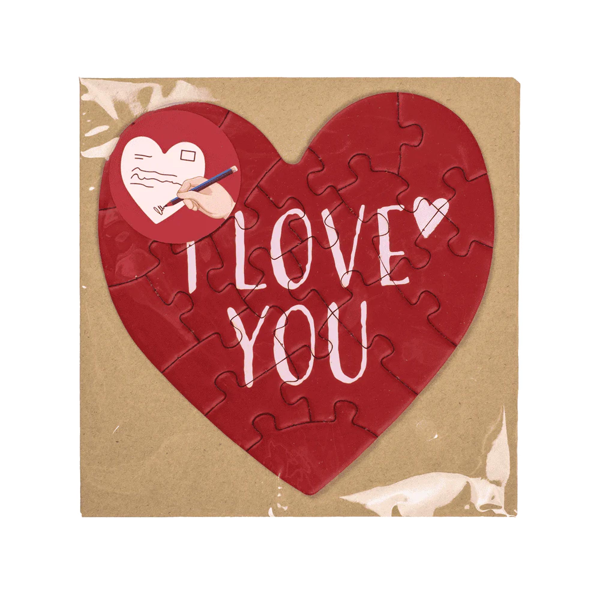 2in1 Geschenkkarte I love you & Herz Puzzle - Herz - für personalisierte Geschenke