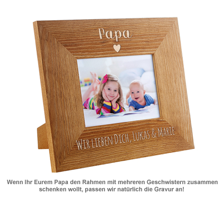 Personalisierter Bilderrahmen - Papa mit Herz 3023 - 2