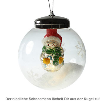LED Weihnachtskugel - Schneemann 3323 - 1