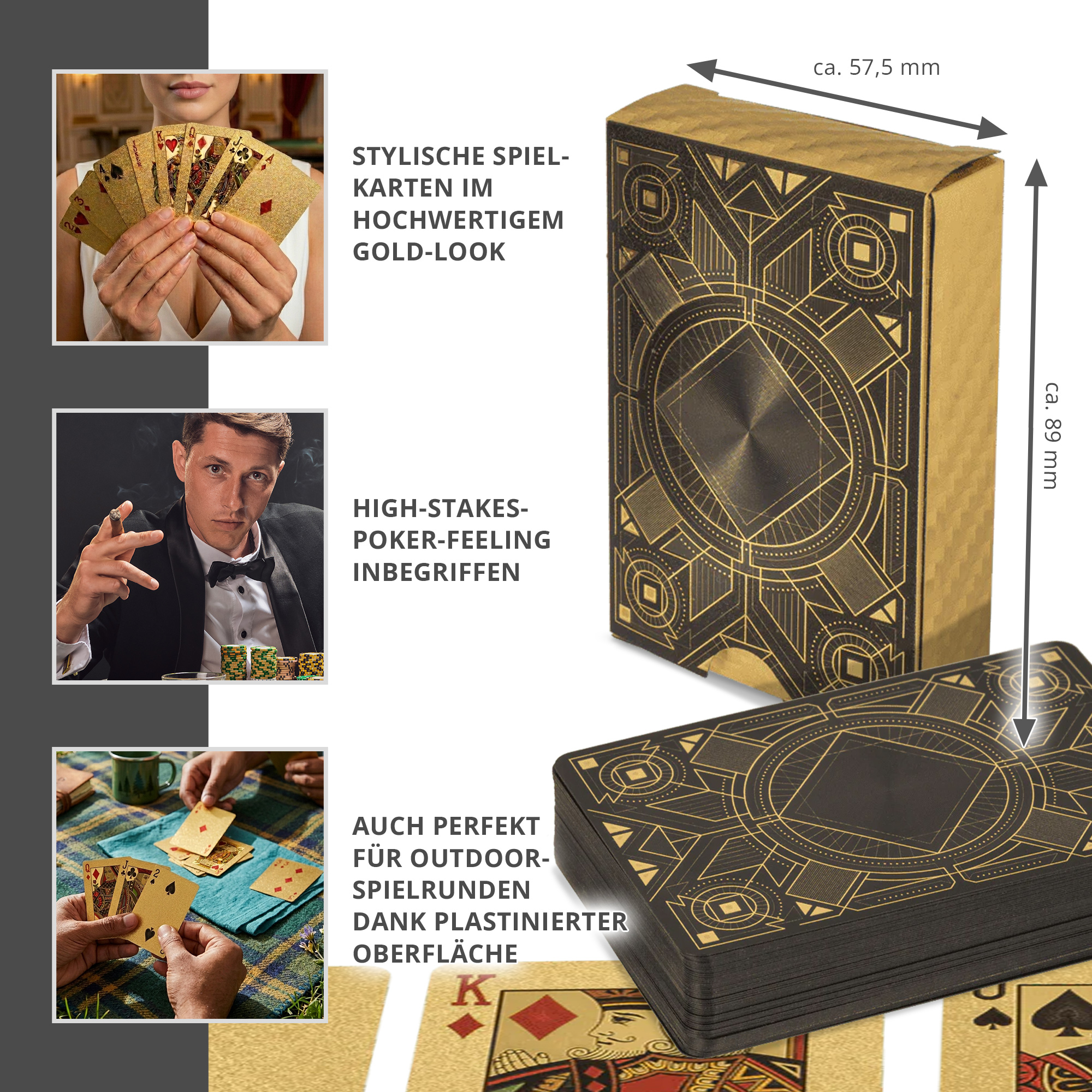 Goldene Spielkarten Deluxe in edler Verpackung Goldene Spielkarten Deluxe in edler Verpackung
