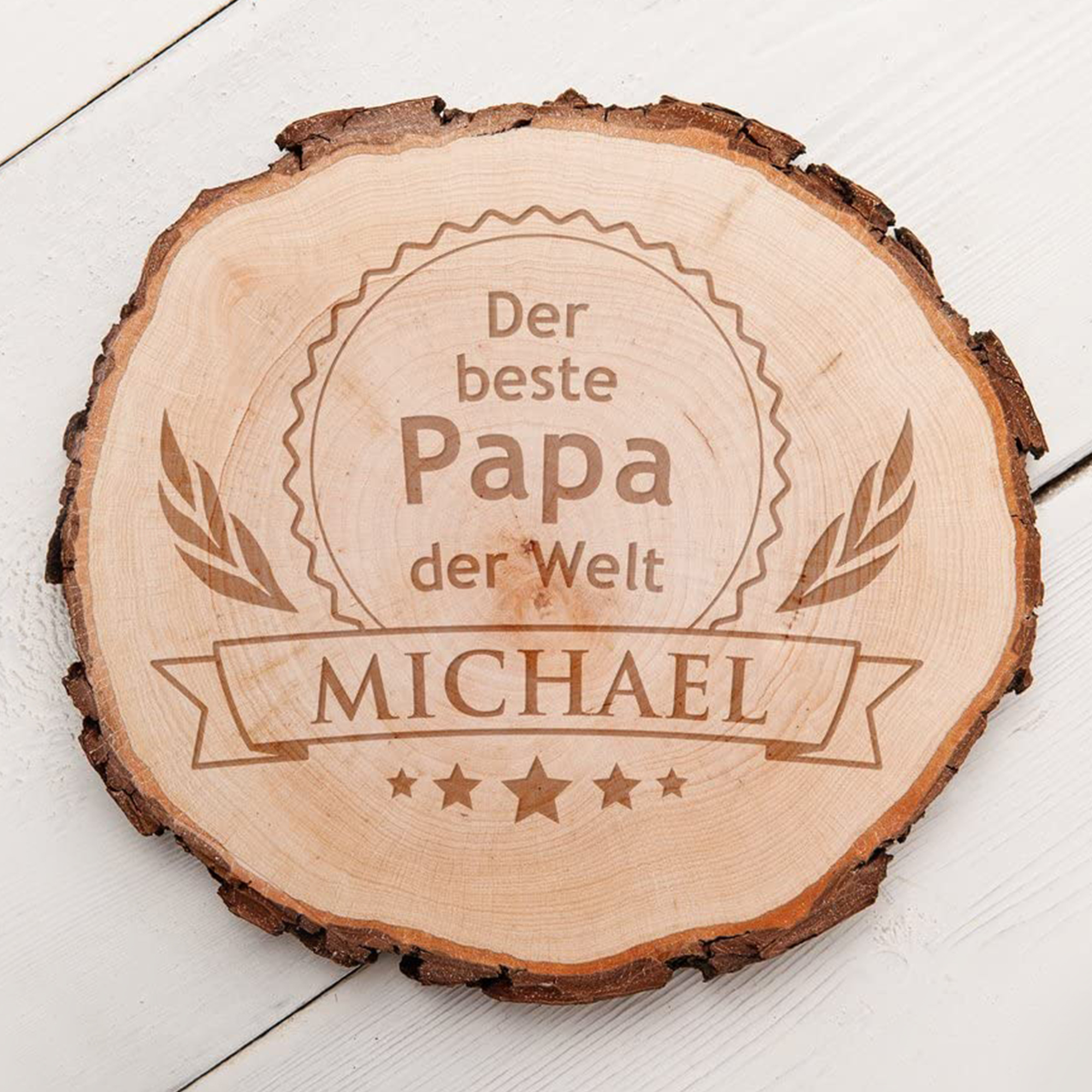 Baumscheibe mit Gravur - Der beste Papa der Welt 2920 Baumscheibe mit Gravur - Der beste Papa der Welt 2920
