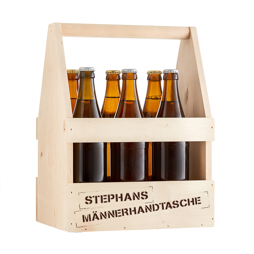 Flaschenträger mit Gravur - Männerhandtasche 3011 - 3