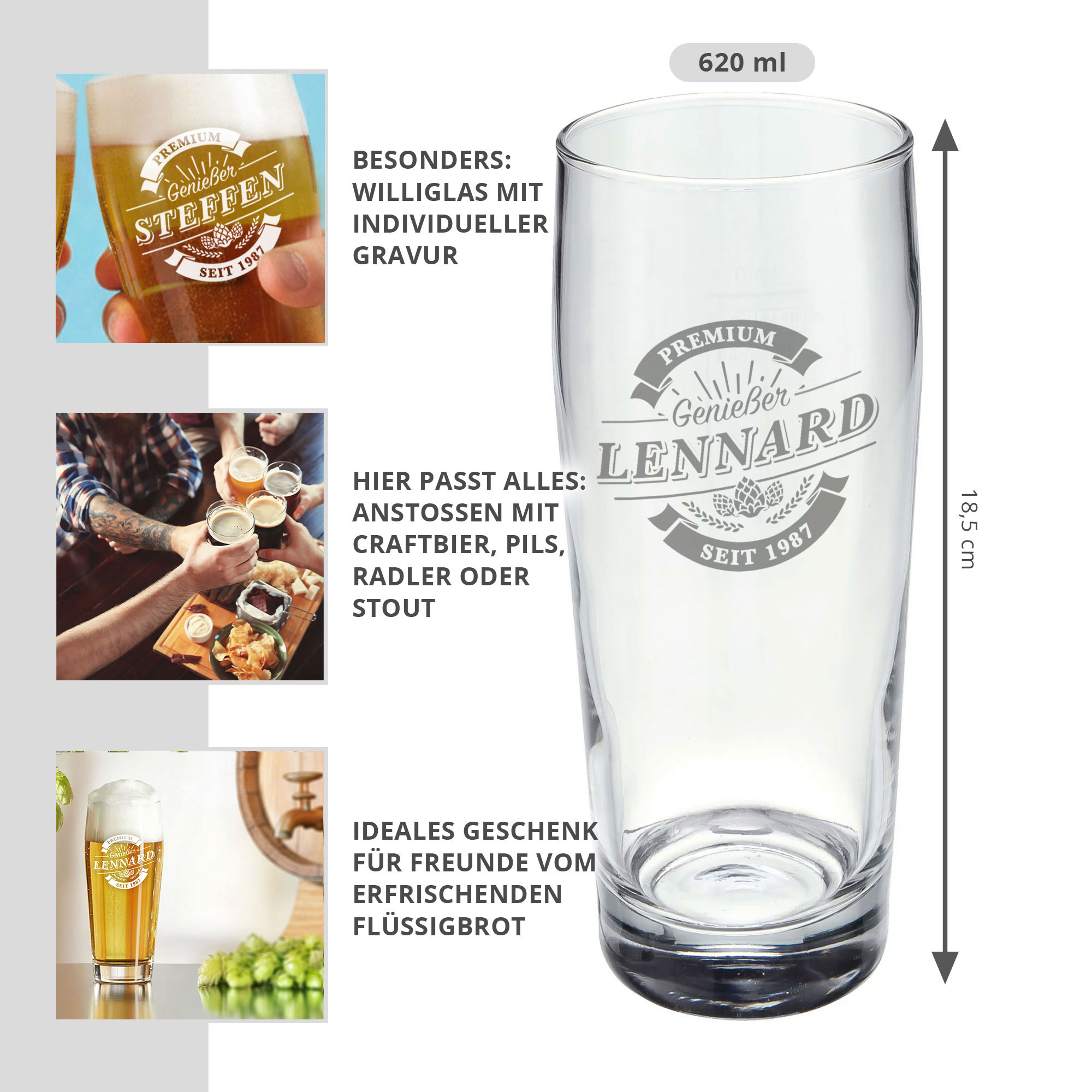 Willibecher mit Gravur - Premium Genießer