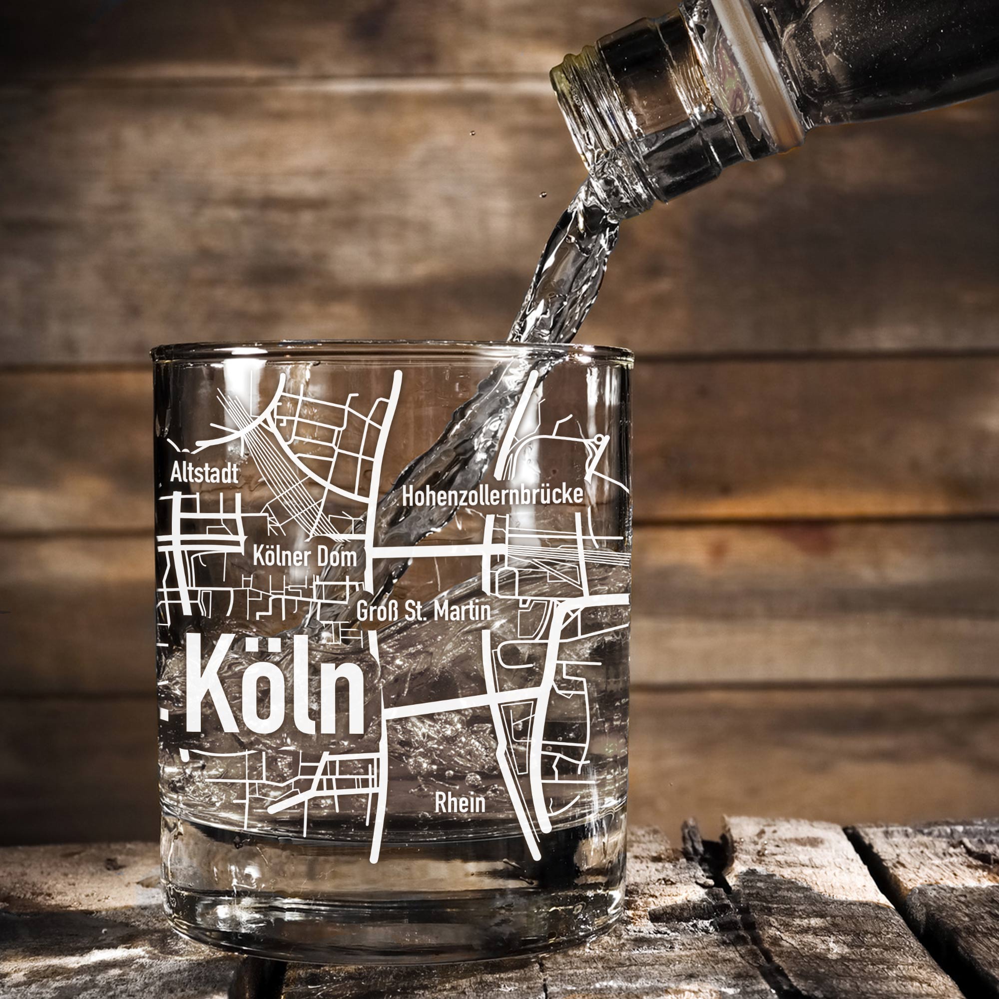 Whiskyglas - Stadtplan - Köln - Standard