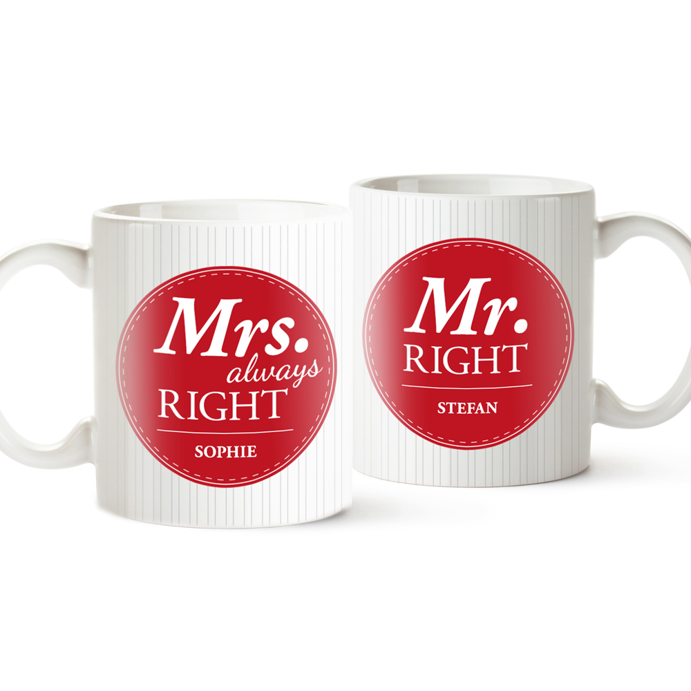 Personalisiertes Tassen Set - Mr and Mrs Right 2176