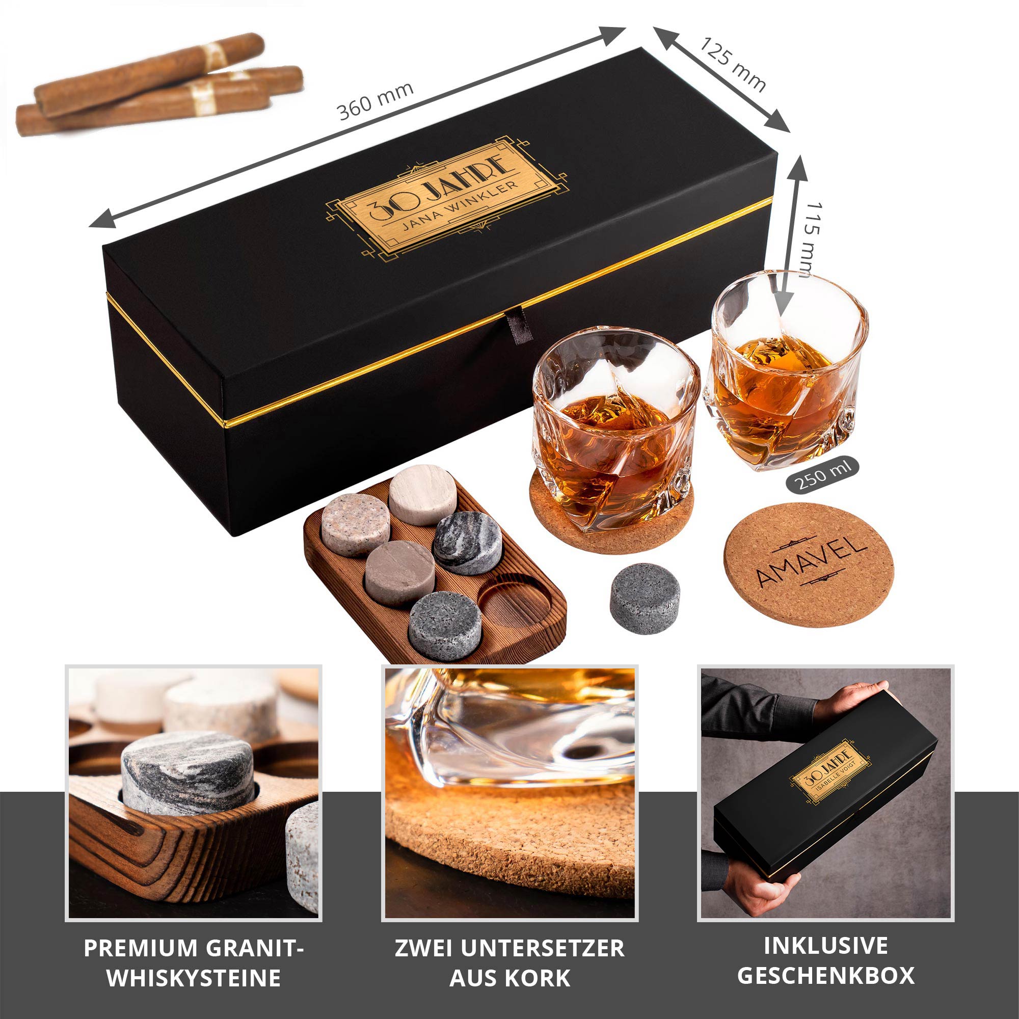 Whisky Set in edler Geschenkbox zum 30. Geburtstag 0021-0002-DE-0003 - 1