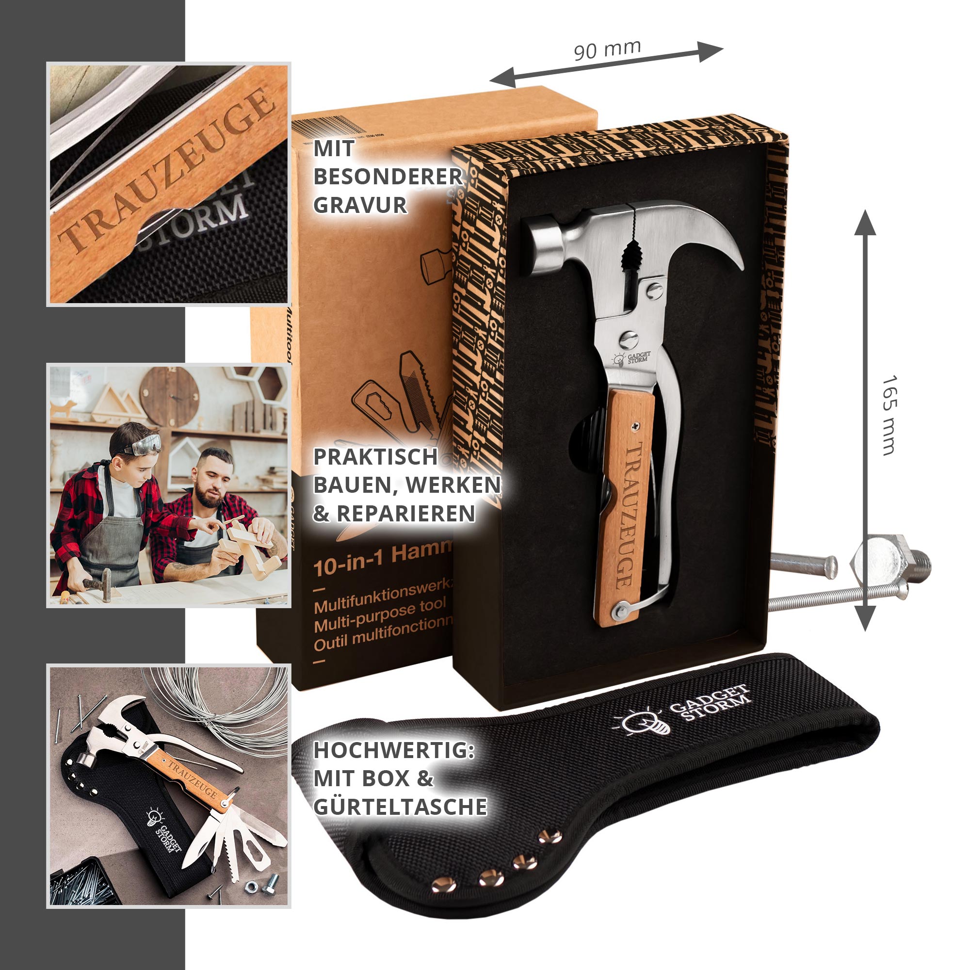 Multifunktionswerkzeug - 10in1 Multitool für den Trauzeugen Multifunktionswerkzeug - 10in1 Multitool für den Trauzeugen