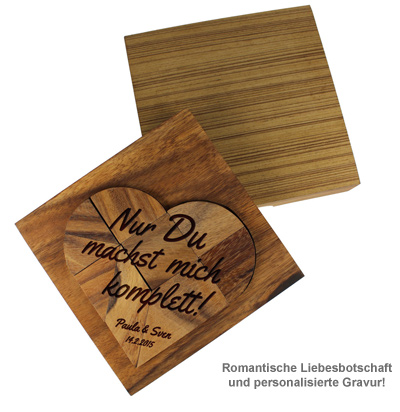 Graviertes Holz Puzzle Herz - Nur Du 1877 - 1