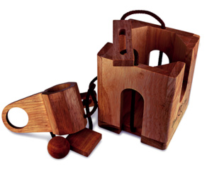 Graviertes Edelholz Flaschenpuzzle zur Hochzeit 2165 - 3