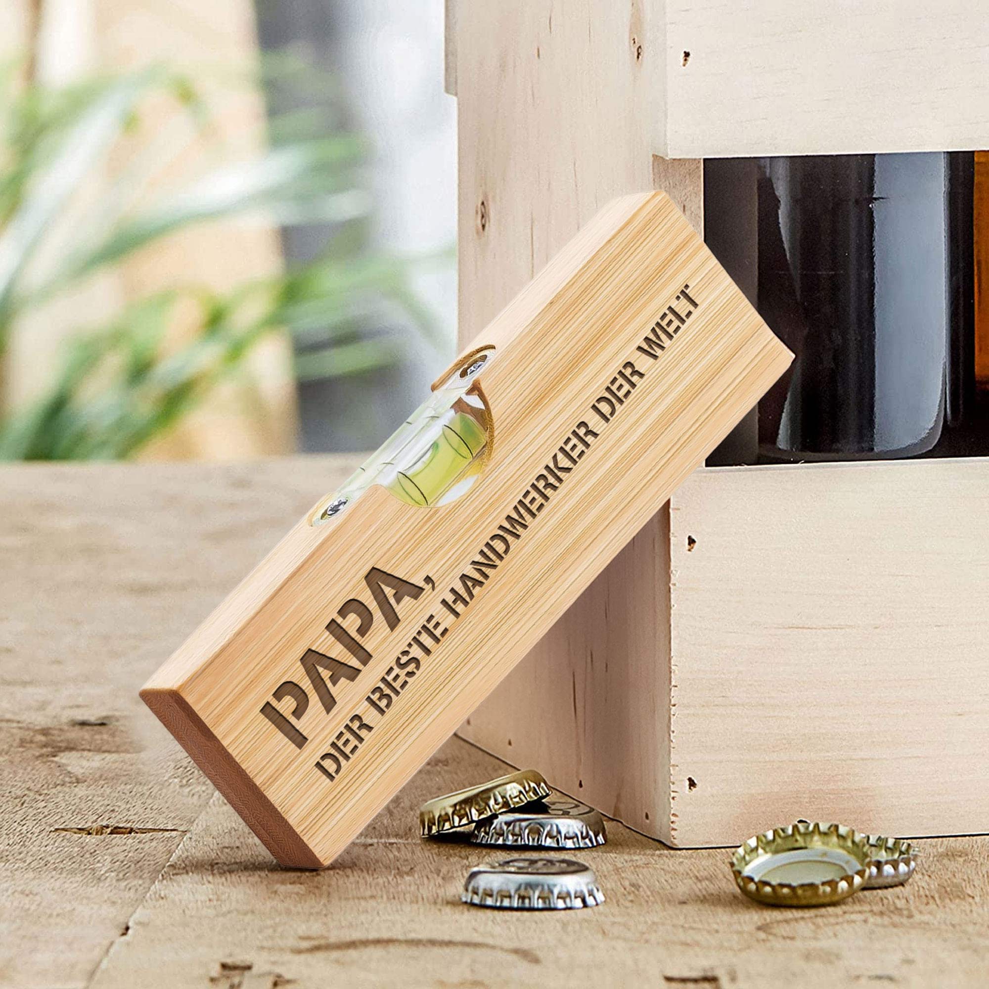 Wasserwaage mit Flaschenöffner - Bester Papa Wasserwaage mit Flaschenöffner - Bester Papa