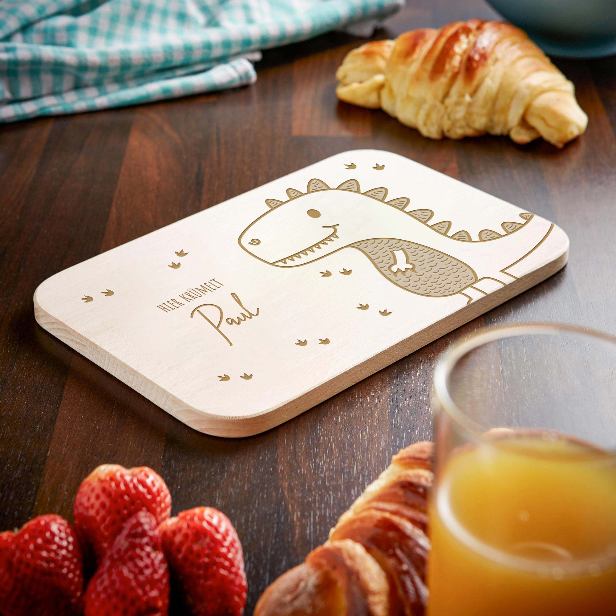 Frühstücksbrettchen mit Gravur - Dino