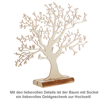 Baum mit Sockel graviert - zur Hochzeit (groß)