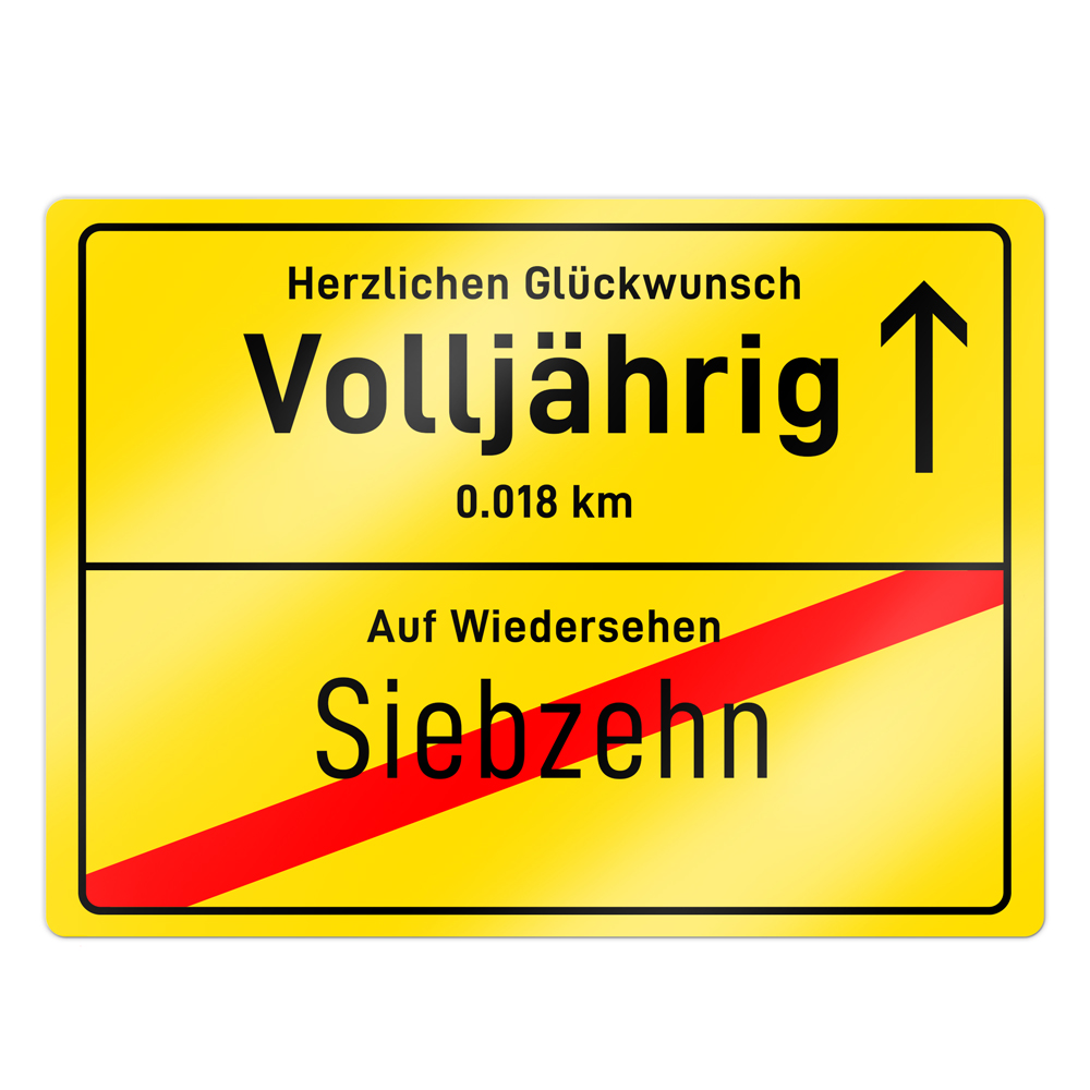 Ortsschild zum 18. Geburtstag 3769 - 1