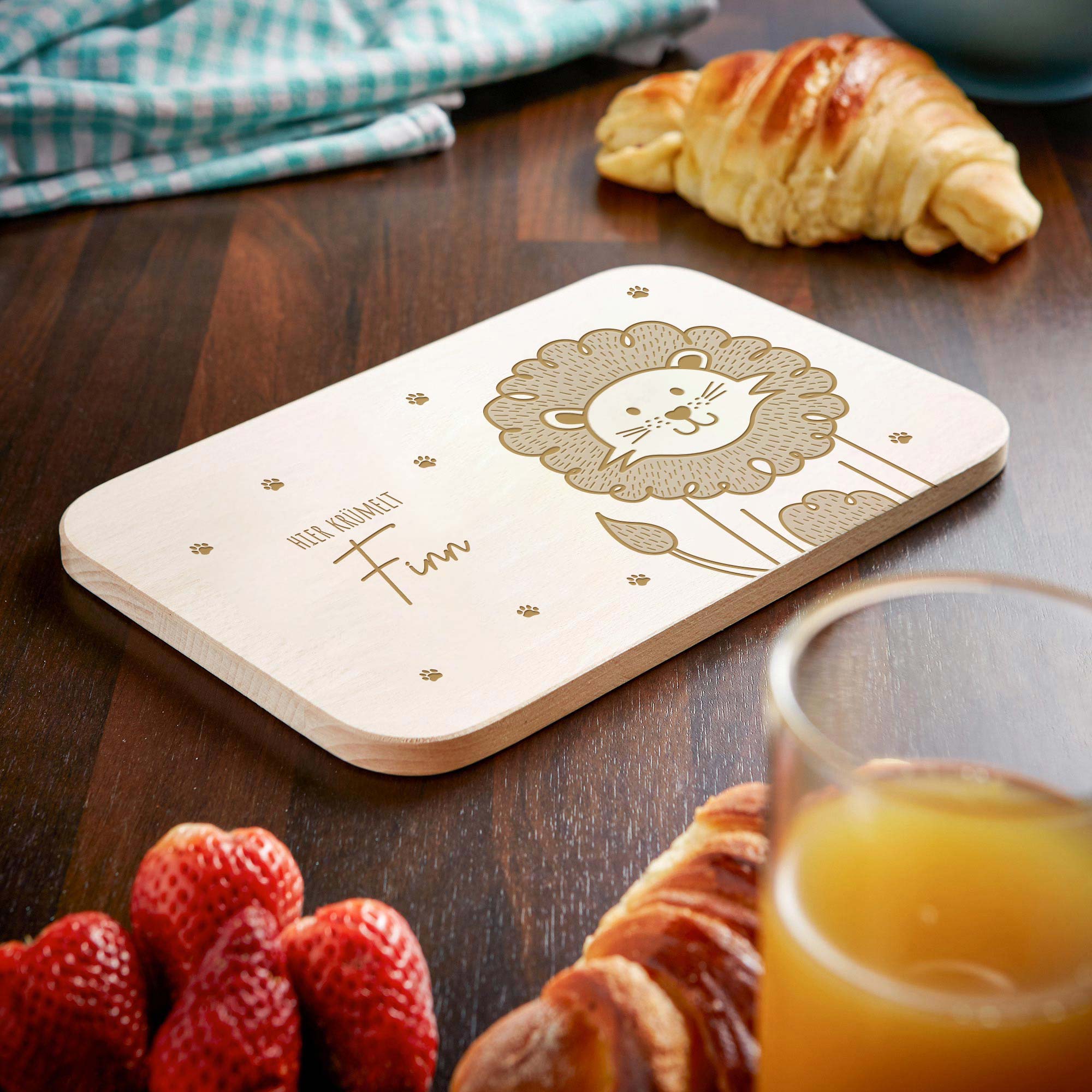 Frühstücksbrettchen mit Gravur - Löwe