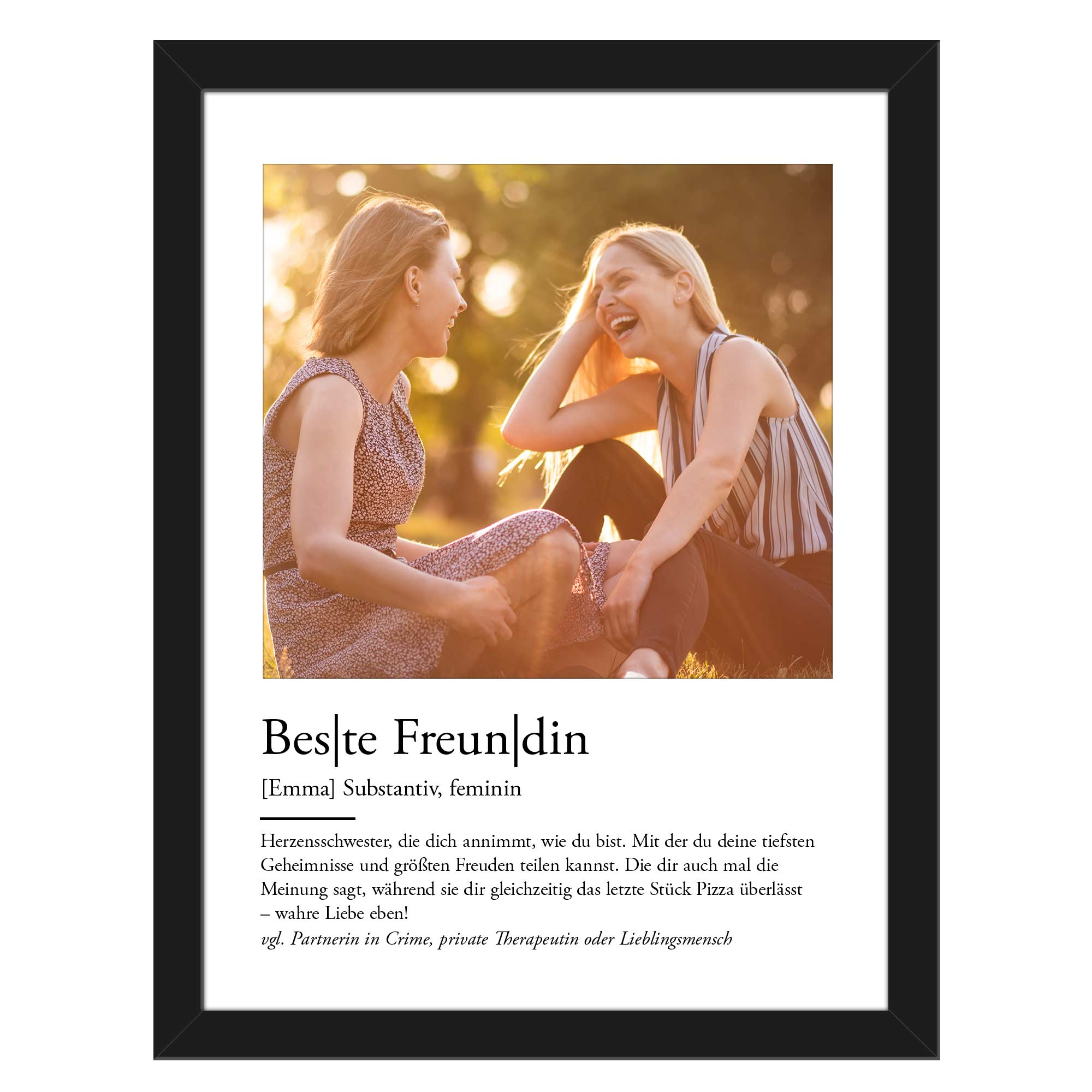 Definition Beste Freundin - personalisiertes Bild mit Foto