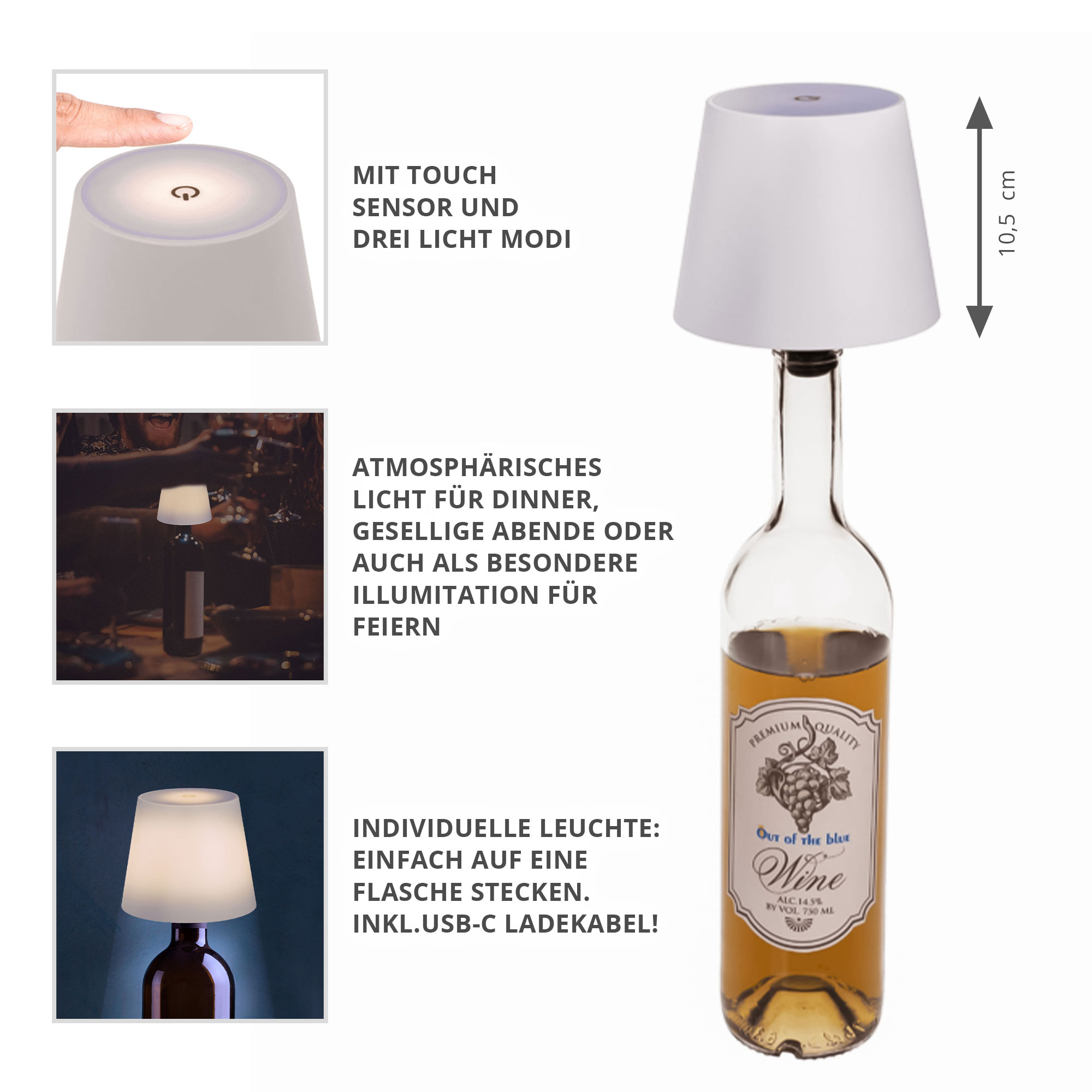 LED Flaschenlampe - Flaschenaufsatz