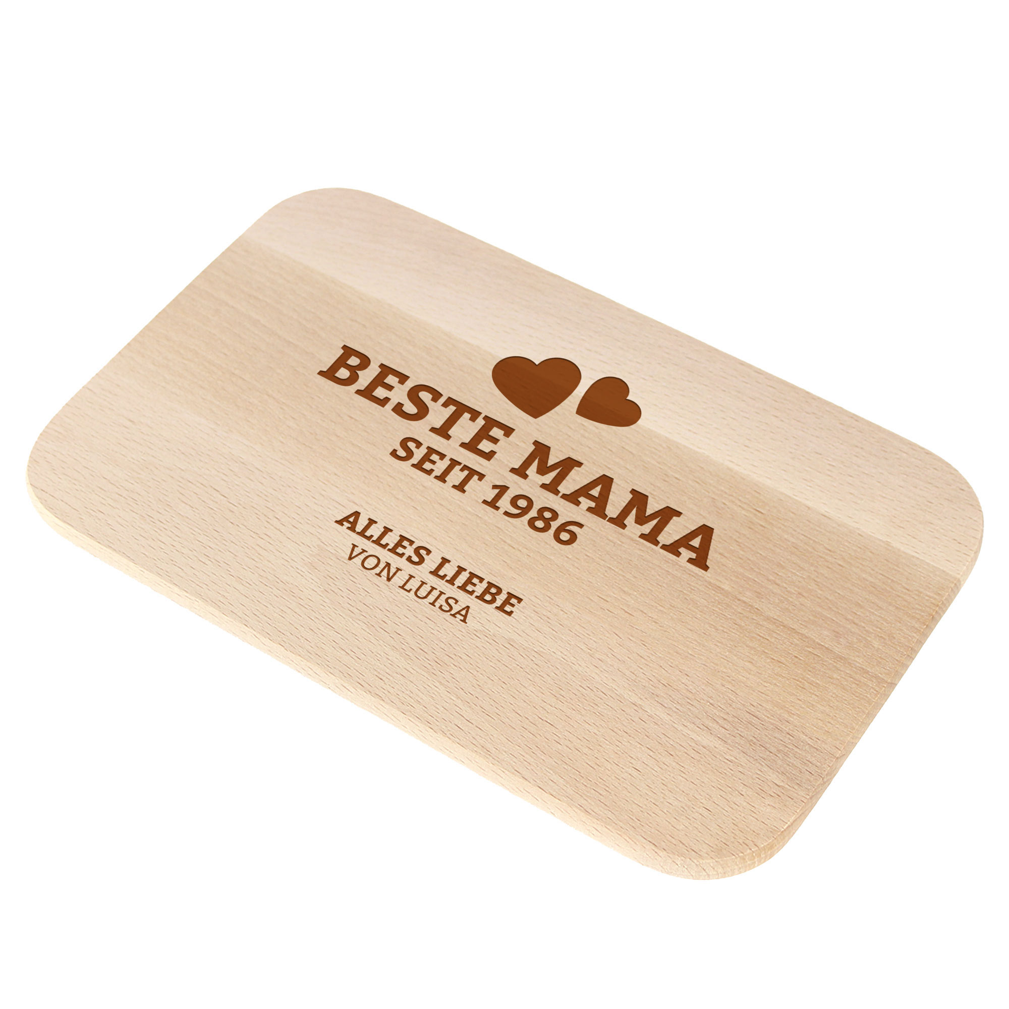 Graviertes Frühstücksbrettchen - Beste Mama von Herzen