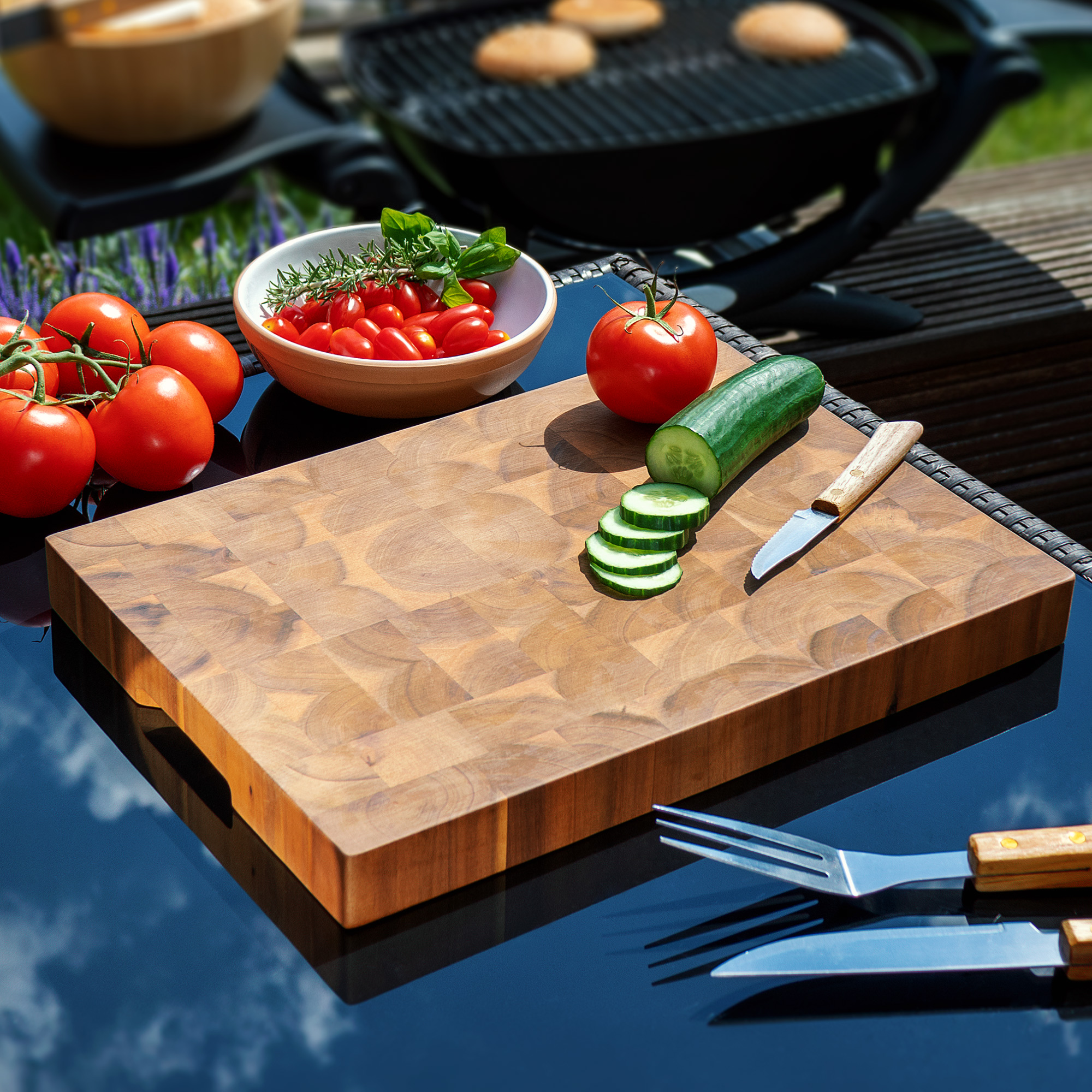 Premium Stirnholz Schneideblock Akazie