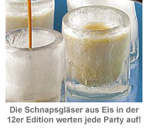 Schnapsgläser aus Eis