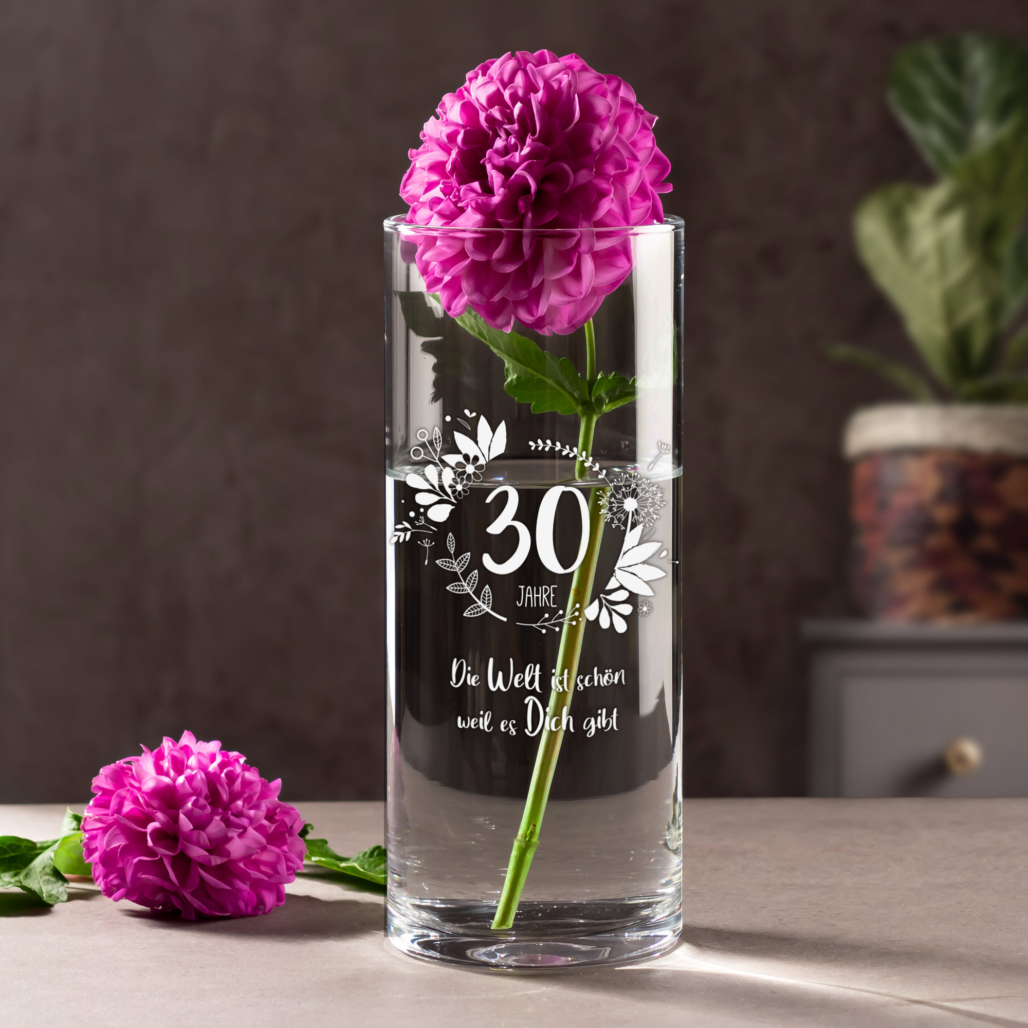 Vase - Rund - Geburtstag - Standard