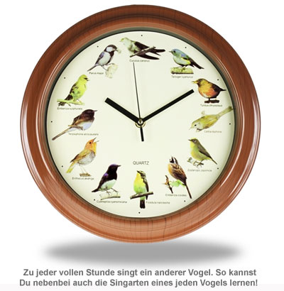 Wanduhr - Vogelstimmen