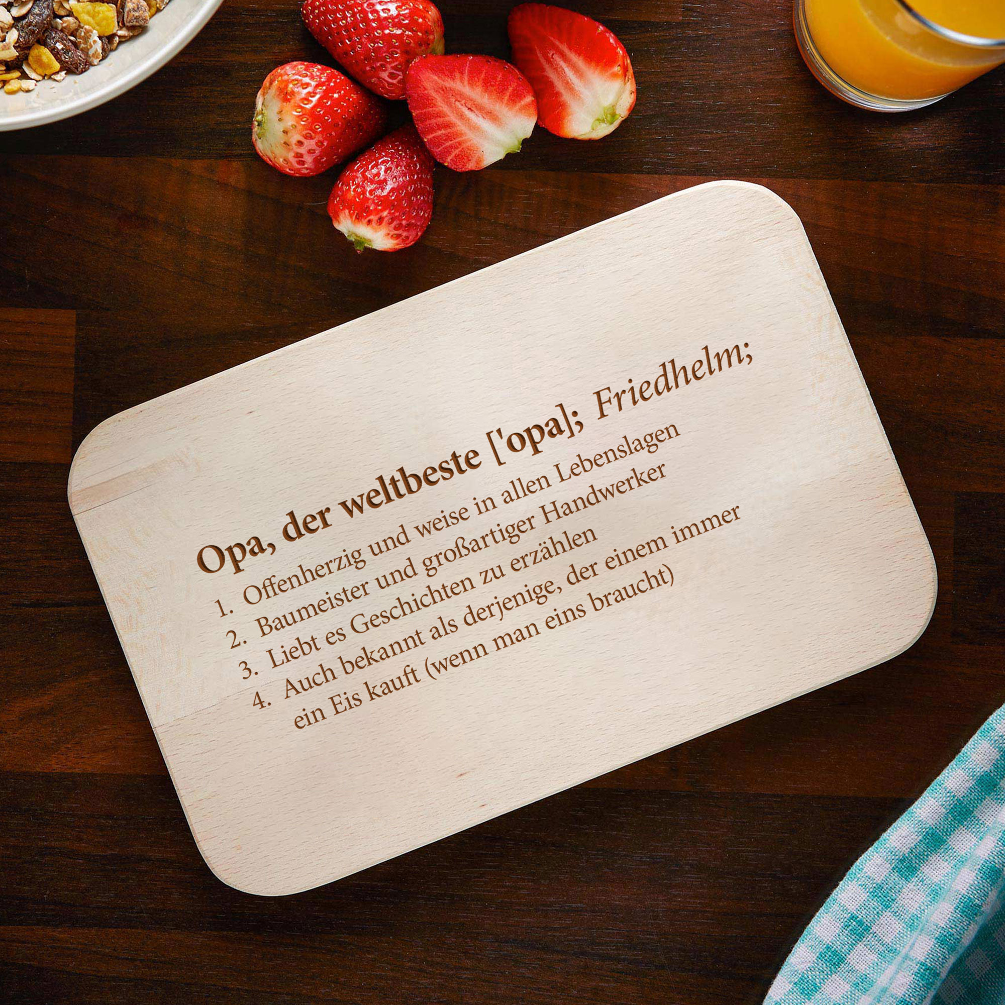 Frühstücksbrett mit Gravur - Definition Weltbester Opa