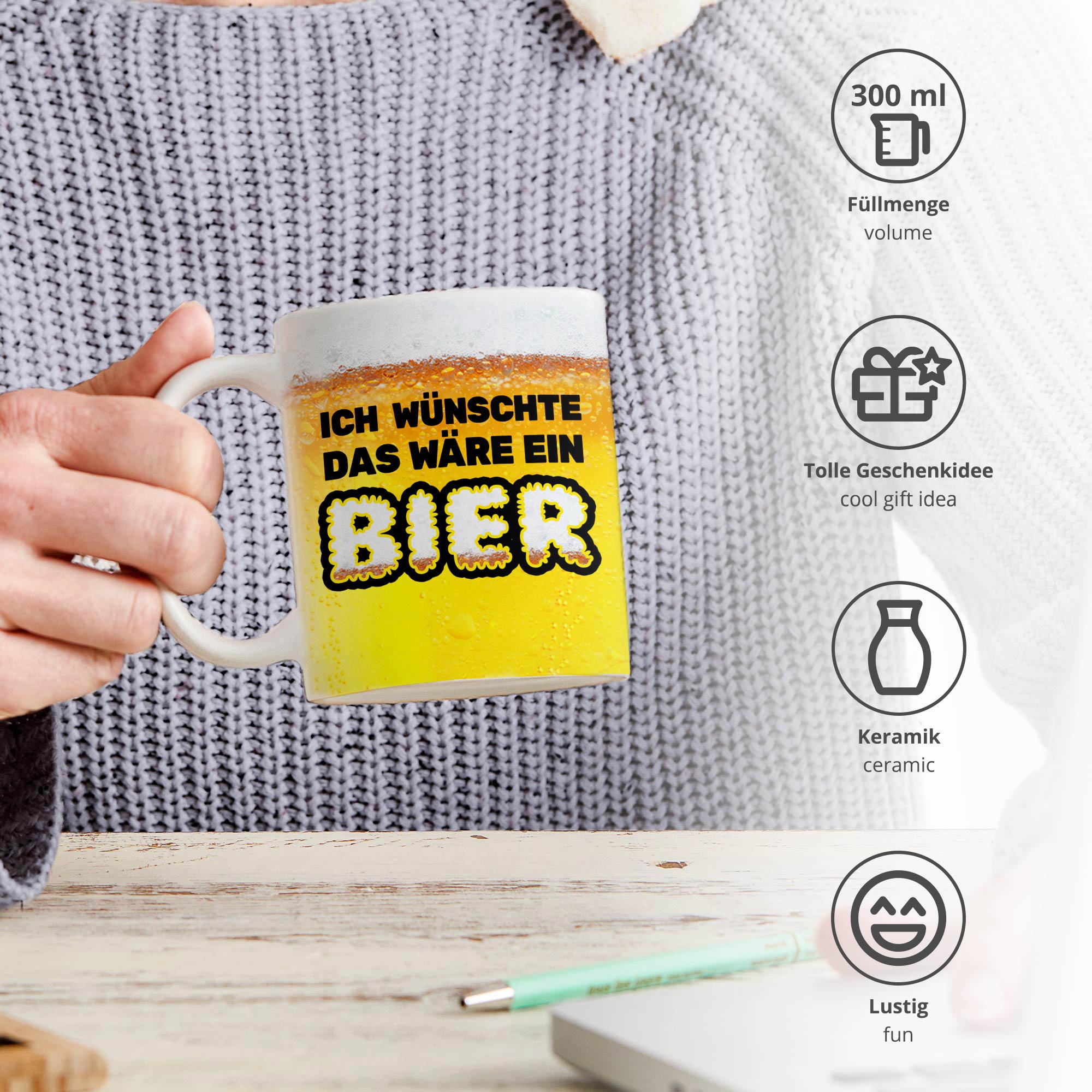 Lustige Tasse - Ich wünscht das wäre ein Bier