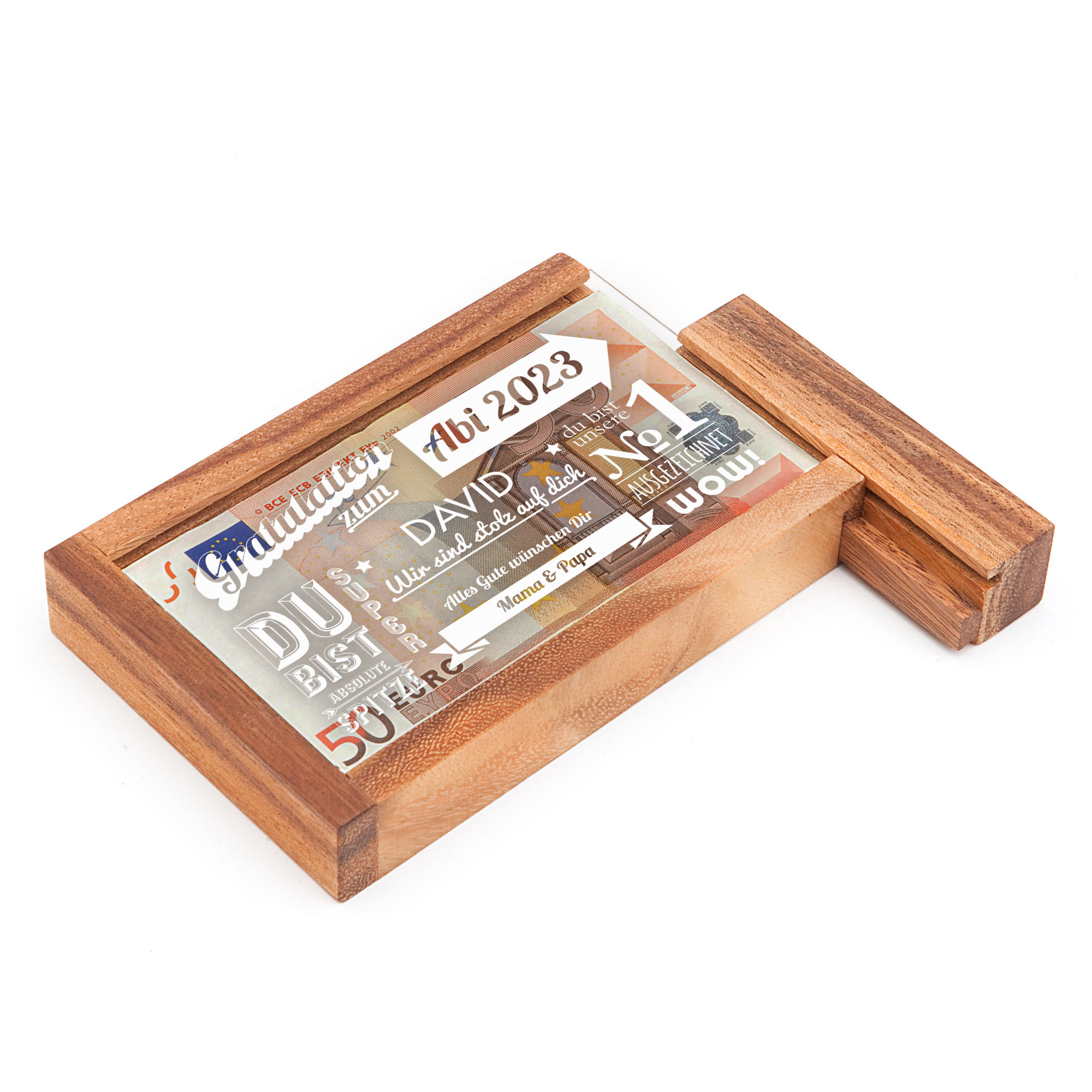 Magische Geldgeschenkbox zum Abitur - Collage