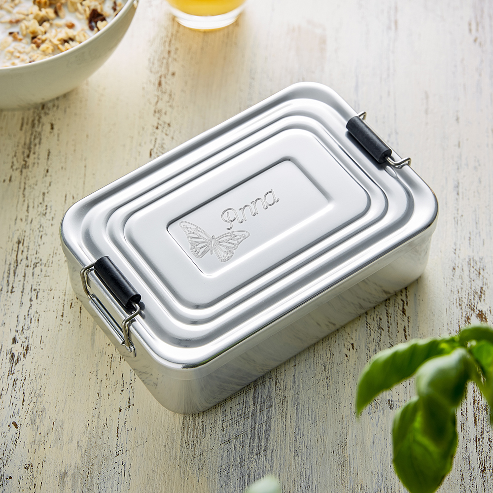 Gravierte Lunchbox für Mädchen - quadratisch